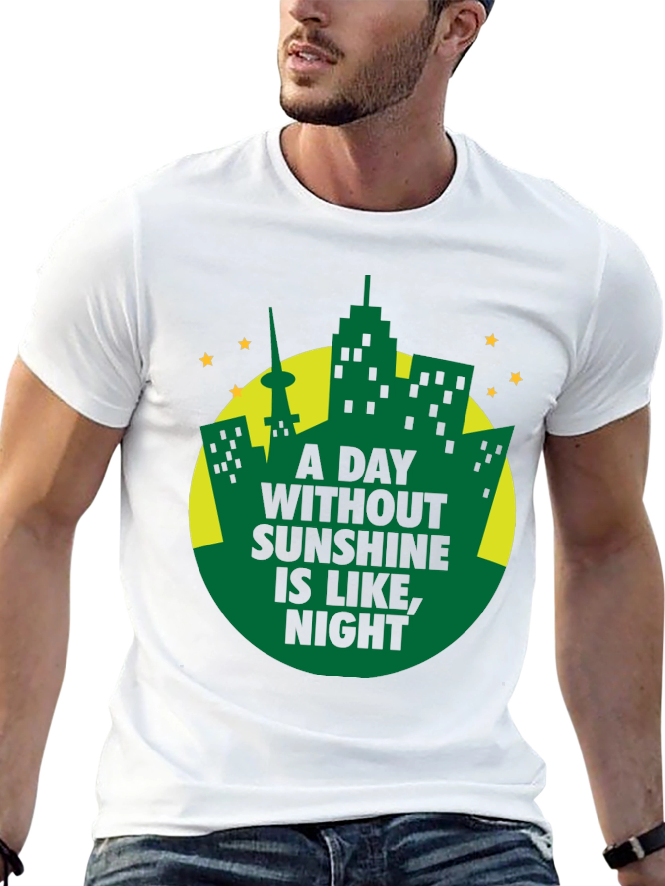 A Day Without Sunshine Mens Black T-Shirt