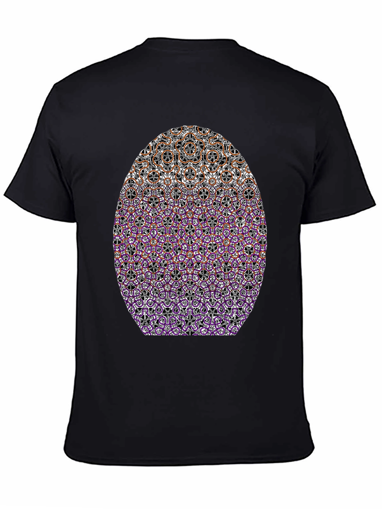 Abstract Pattern Tee - Black Crewneck Graphic T-Shirt