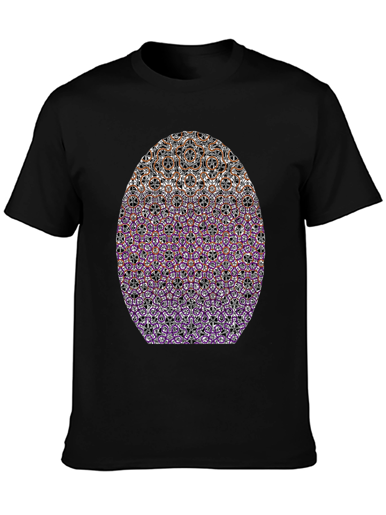 Abstract Pattern Tee - Black Crewneck Graphic T-Shirt