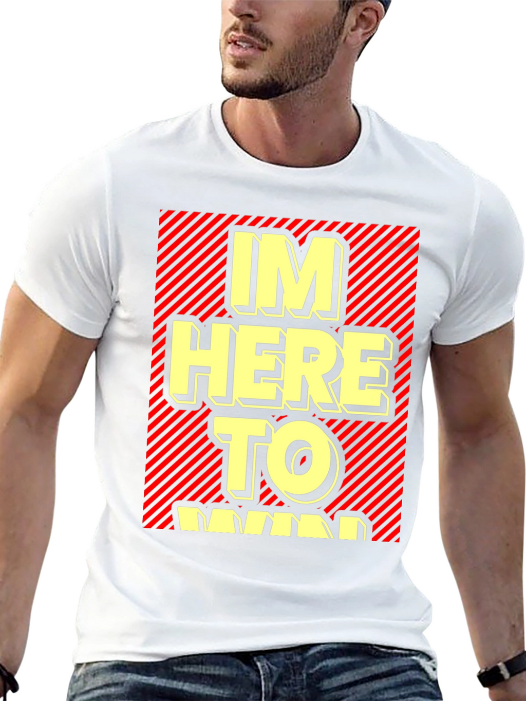 Im Here to Win Graphic T-Shirt - Black