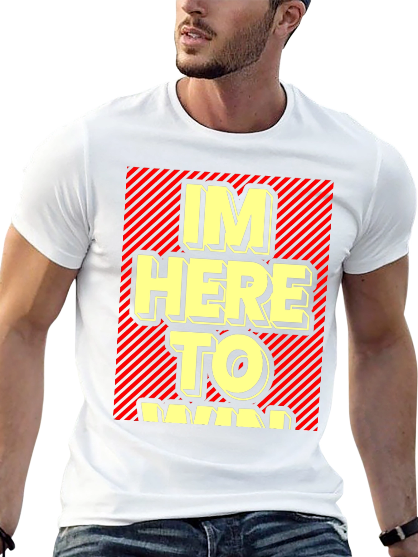 Im Here to Win Graphic T-Shirt - Black