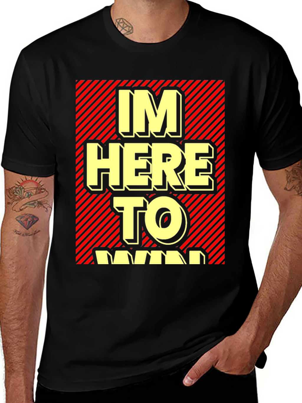 Im Here to Win Graphic T-Shirt - Black