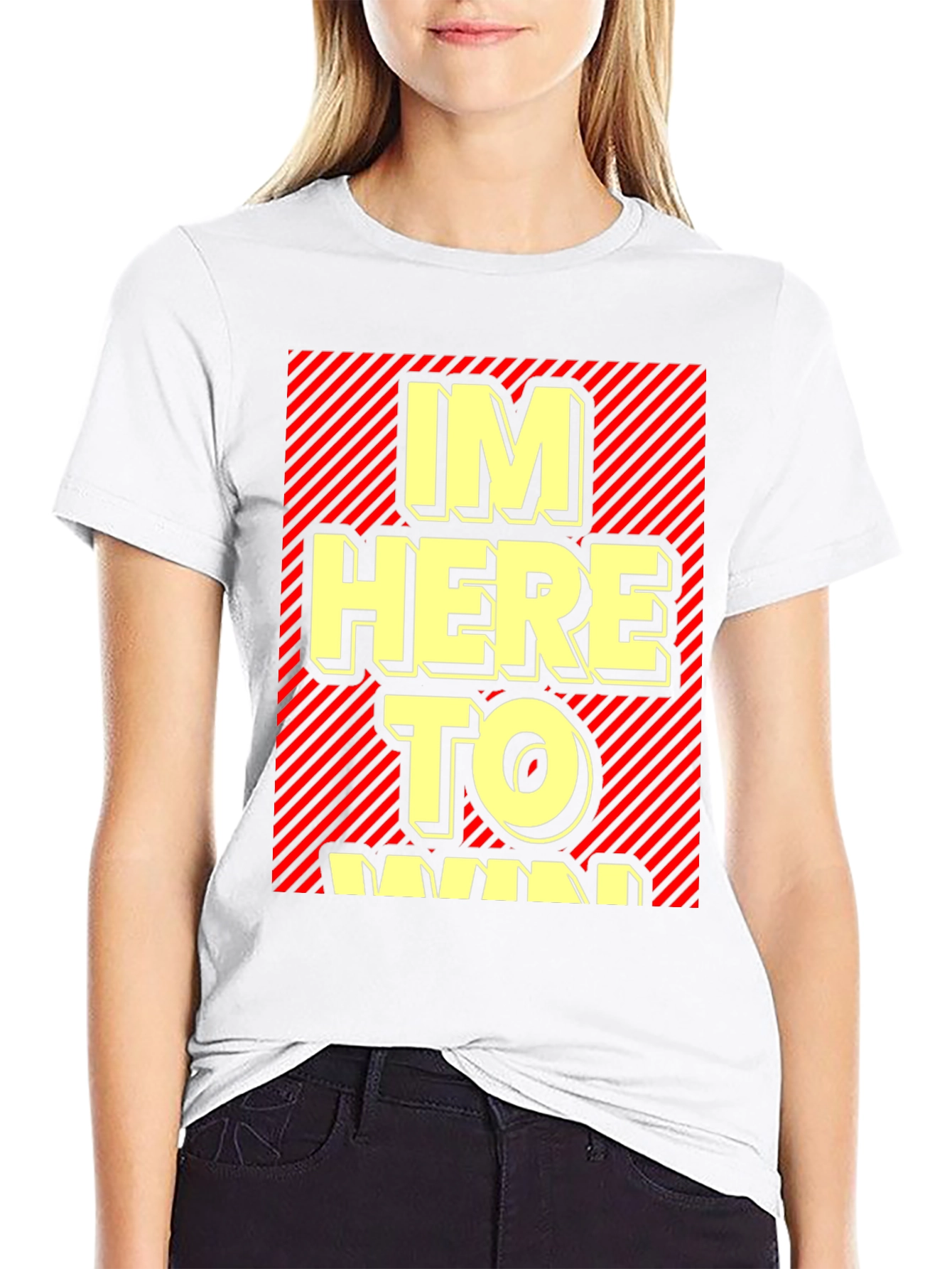 Im Here to Win Graphic T-Shirt - Black