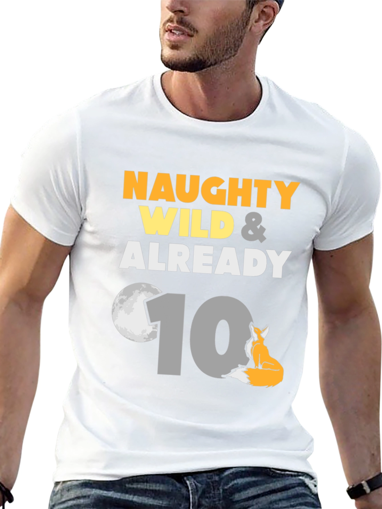 Naughty Wild 10th Birthday Fox T-Shirt