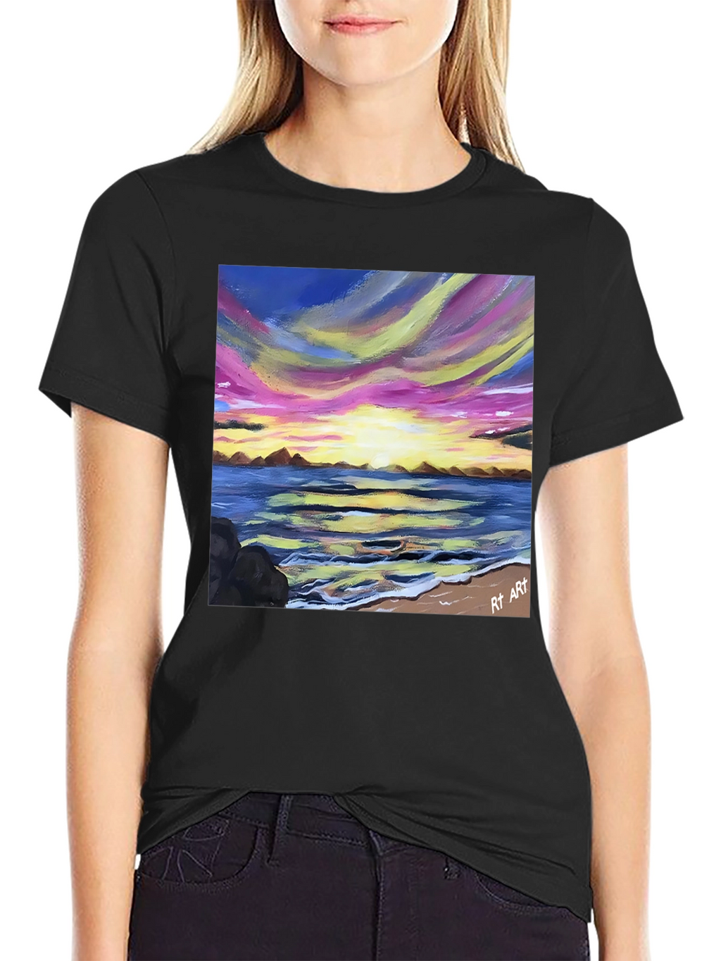 Sunset Beach Painting T-Shirt