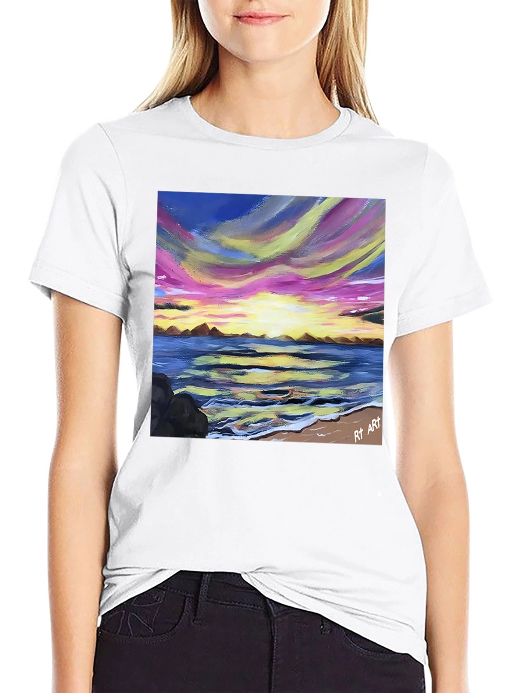 Sunset Beach Painting T-Shirt