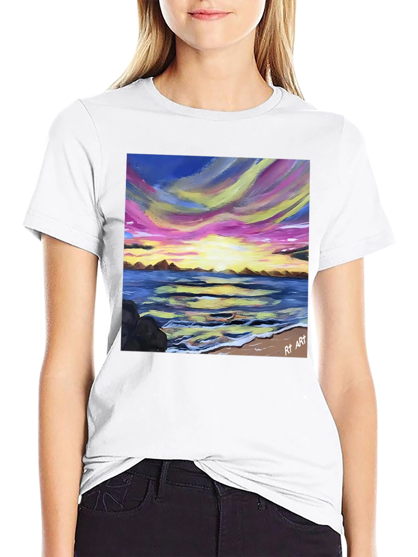 Sunset Beach Painting T-Shirt