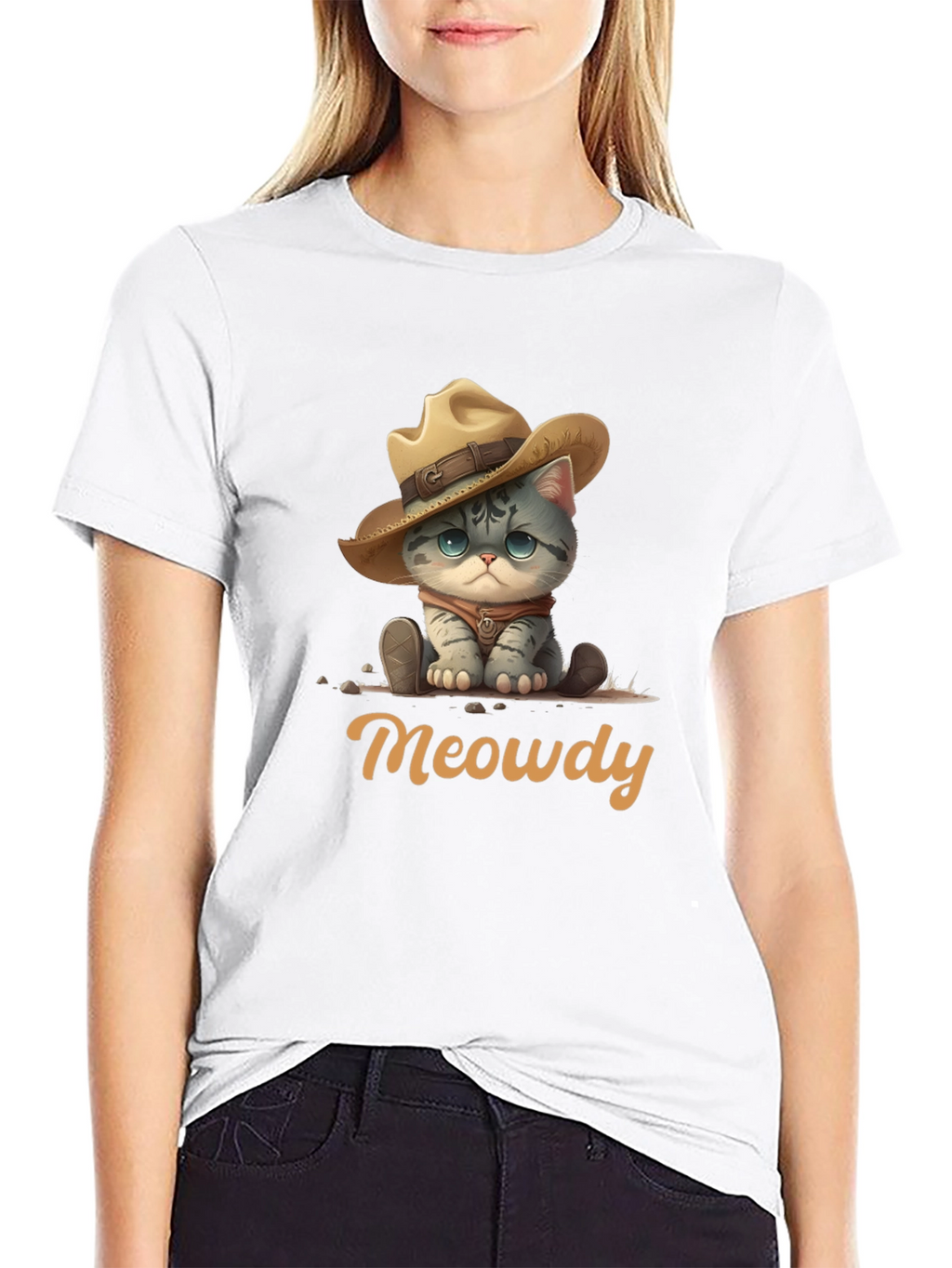 Meowdy Cat Cowboy Graphic T-Shirt