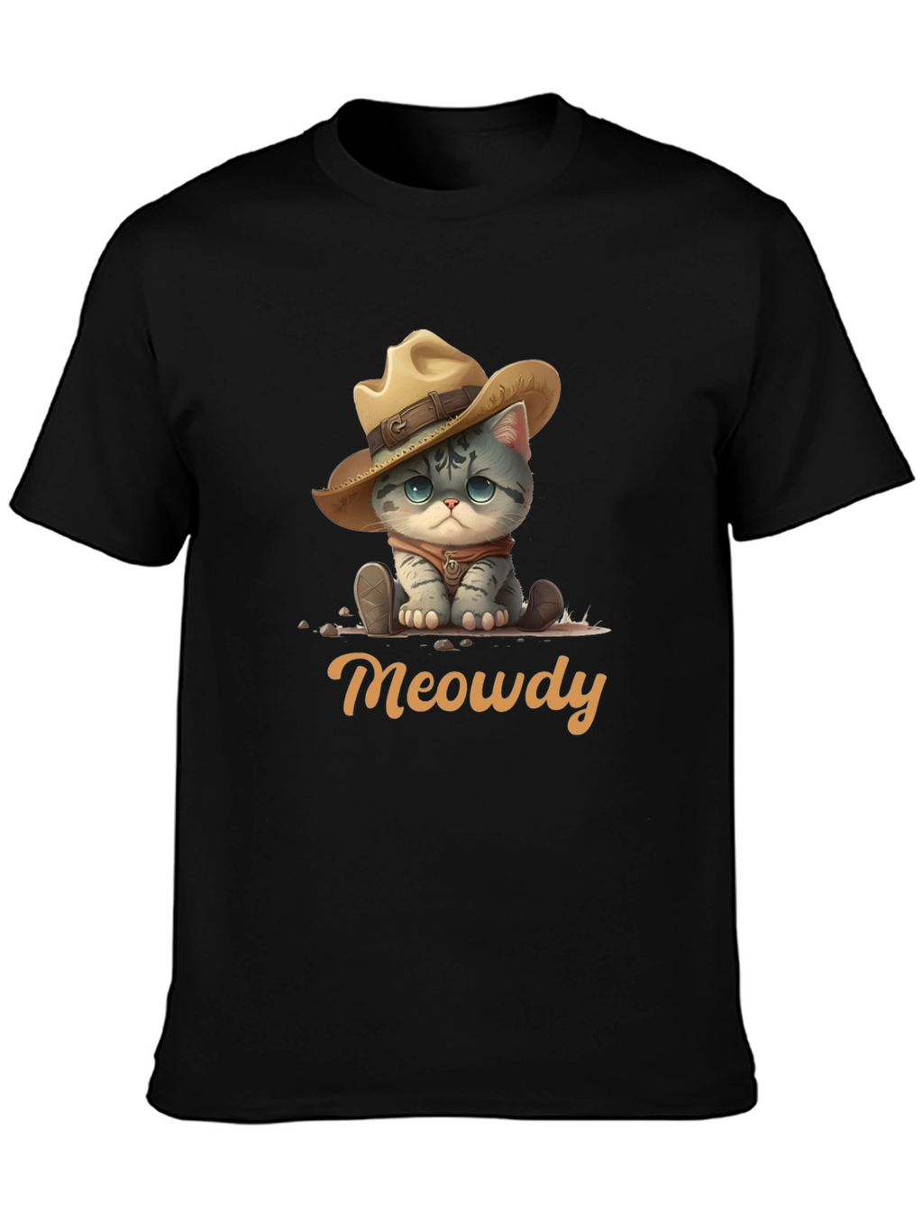 Meowdy Cat Cowboy Graphic T-Shirt
