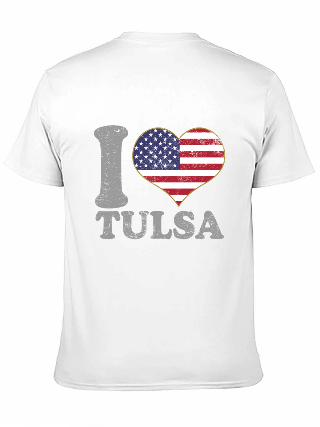 I Love Tulsa American Flag Heart Graphic T-Shirt