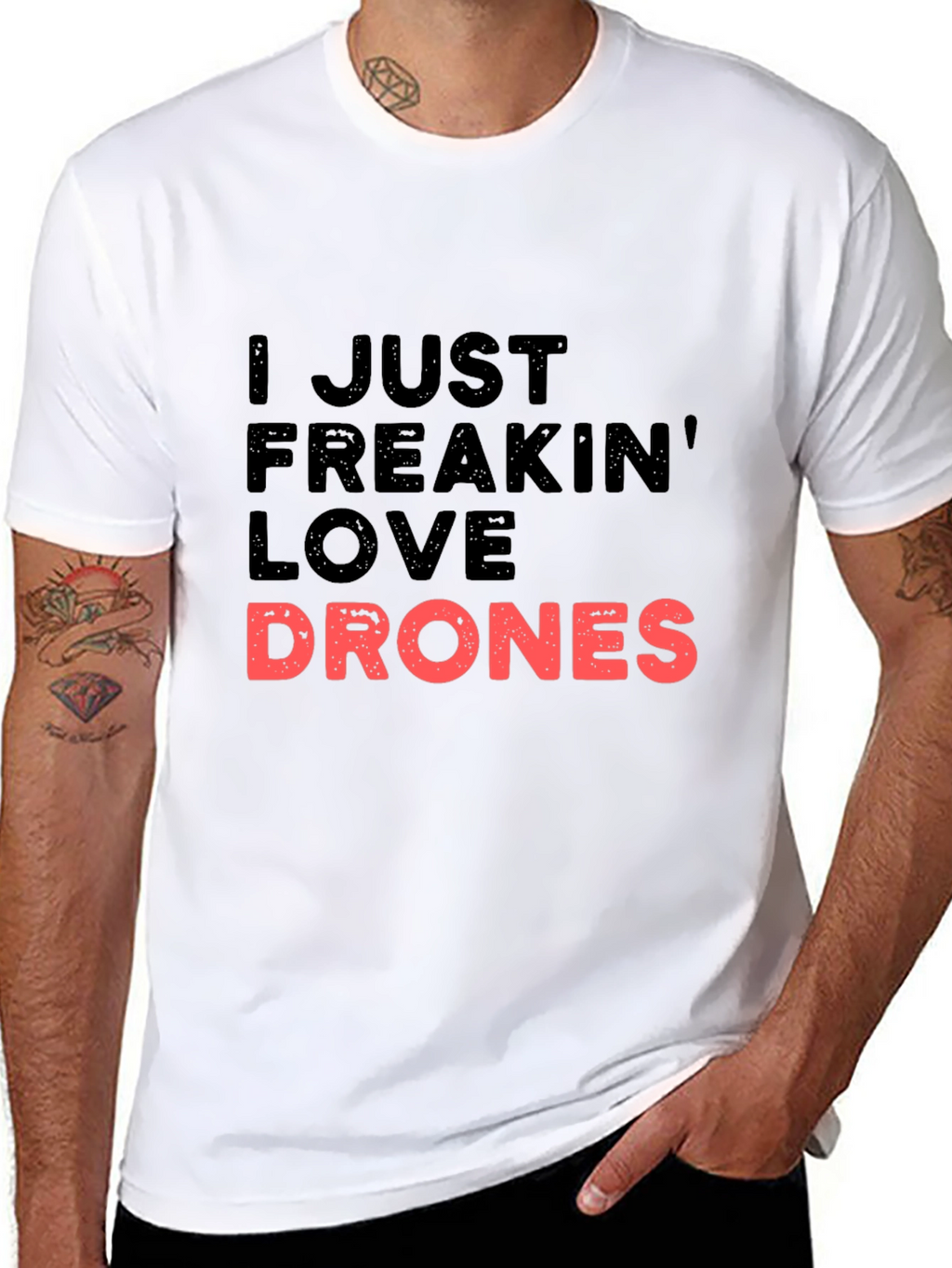 I Just Freakin Love Drones Black T-Shirt