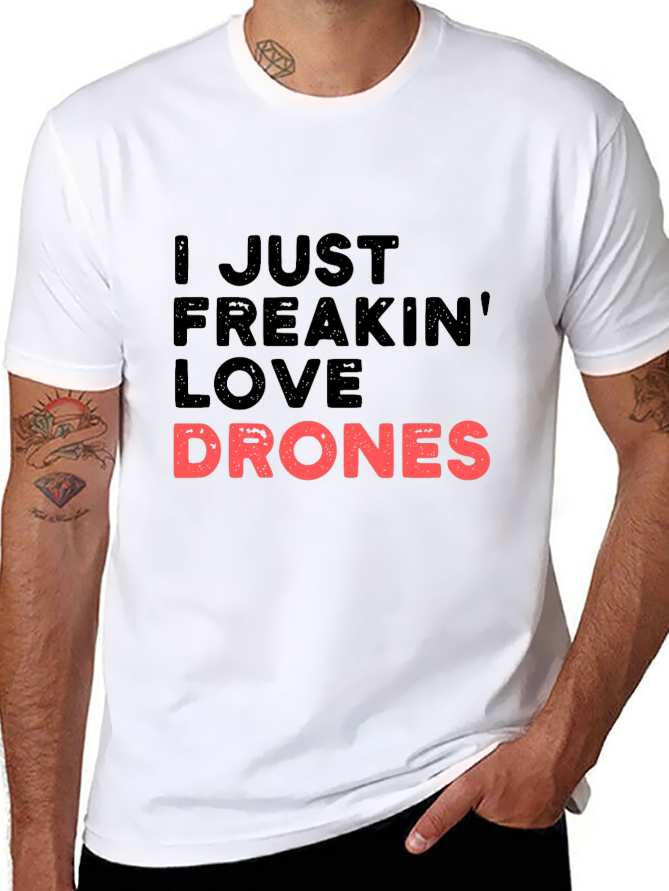 I Just Freakin Love Drones Black T-Shirt