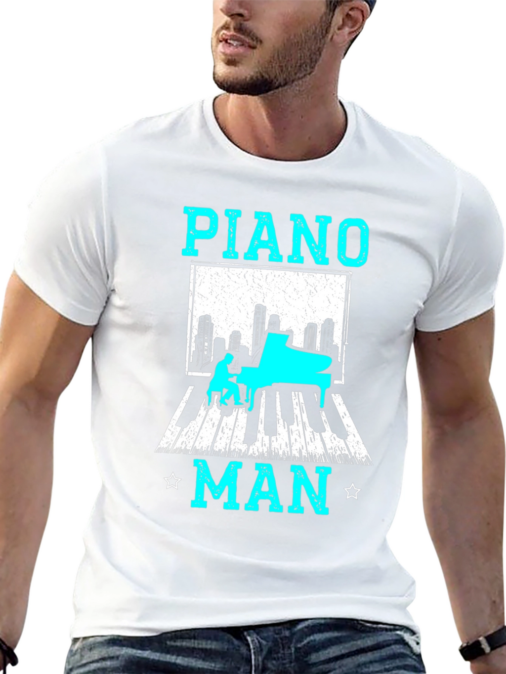 Piano Man Graphic T-Shirt - Music Lover Tee