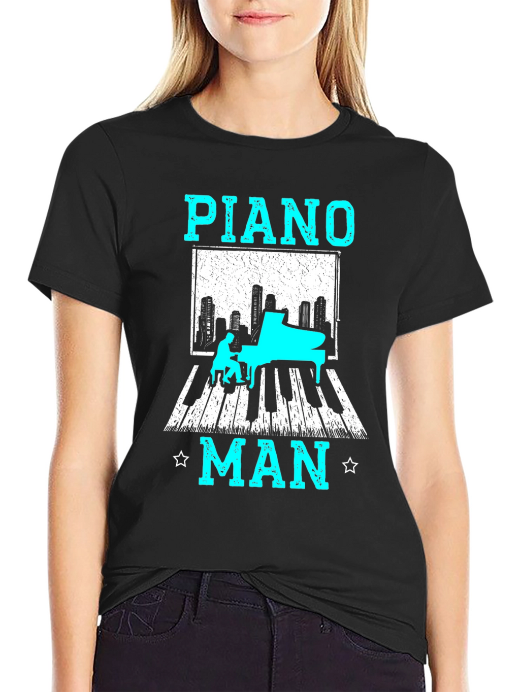 Piano Man Graphic T-Shirt - Music Lover Tee