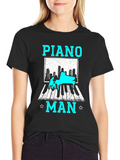 Piano Man Graphic T-Shirt - Music Lover Tee