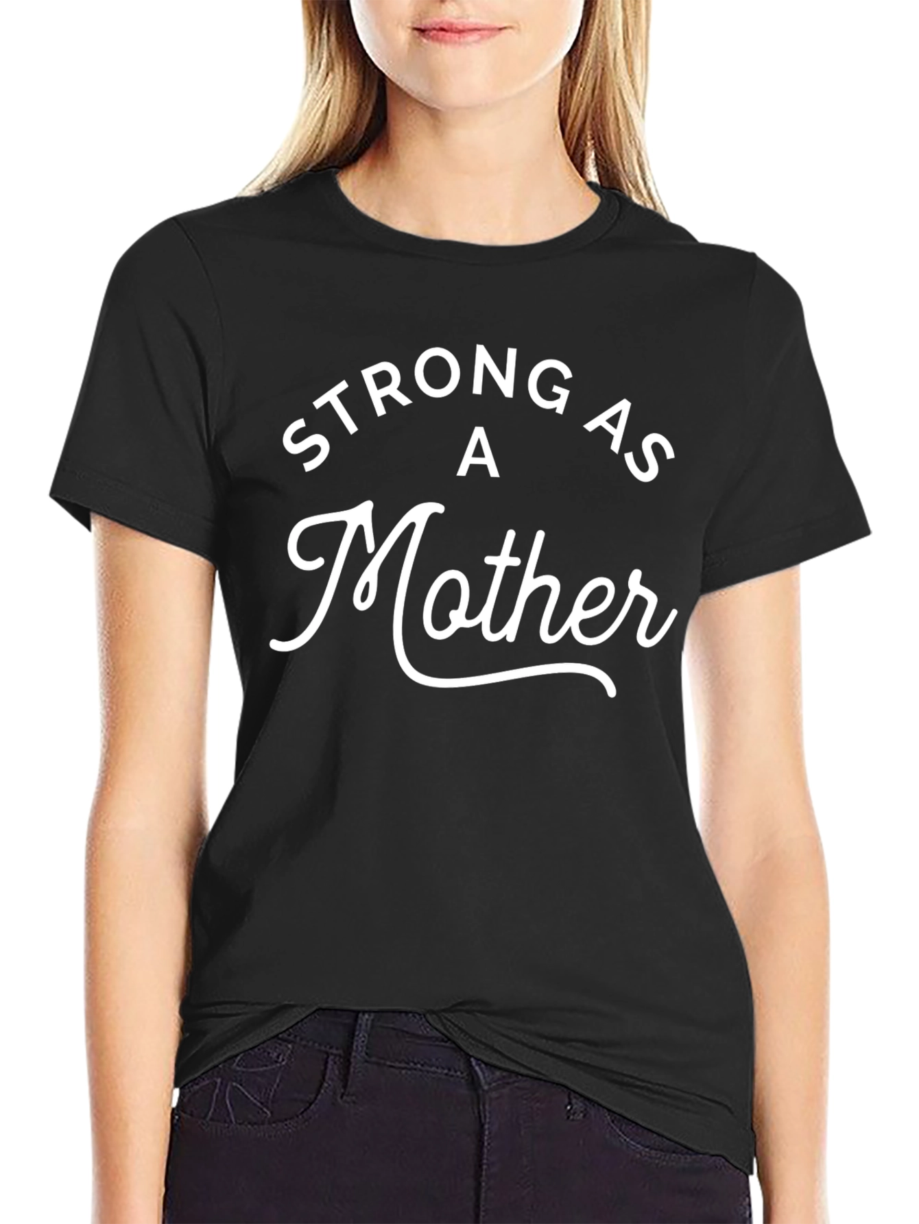 Strong As A Mother Graphic Tee - Black