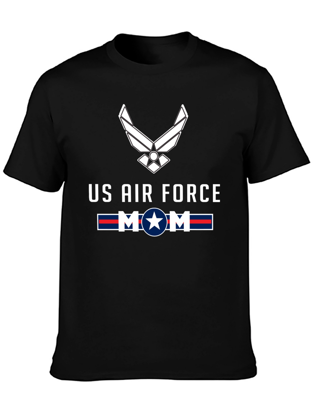 US Air Force Mom Graphic Tee - Black