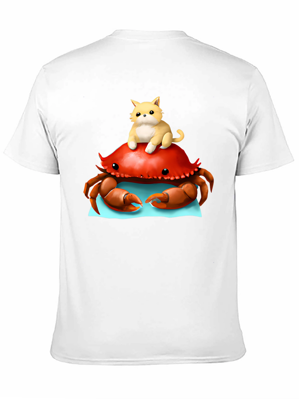 Crab & Cat Graphic Tee - Unique Black T-Shirt
