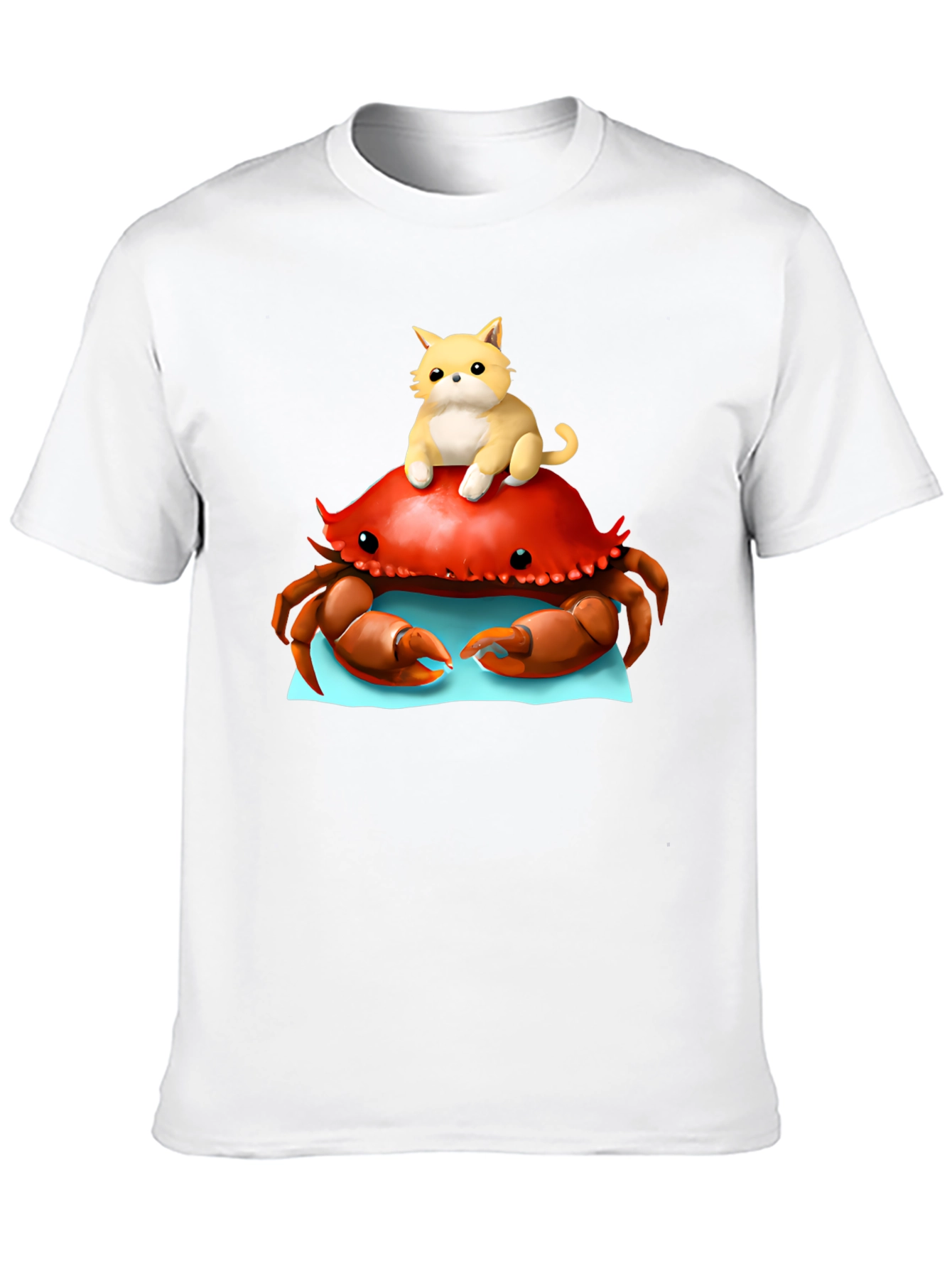 Crab & Cat Graphic Tee - Unique Black T-Shirt