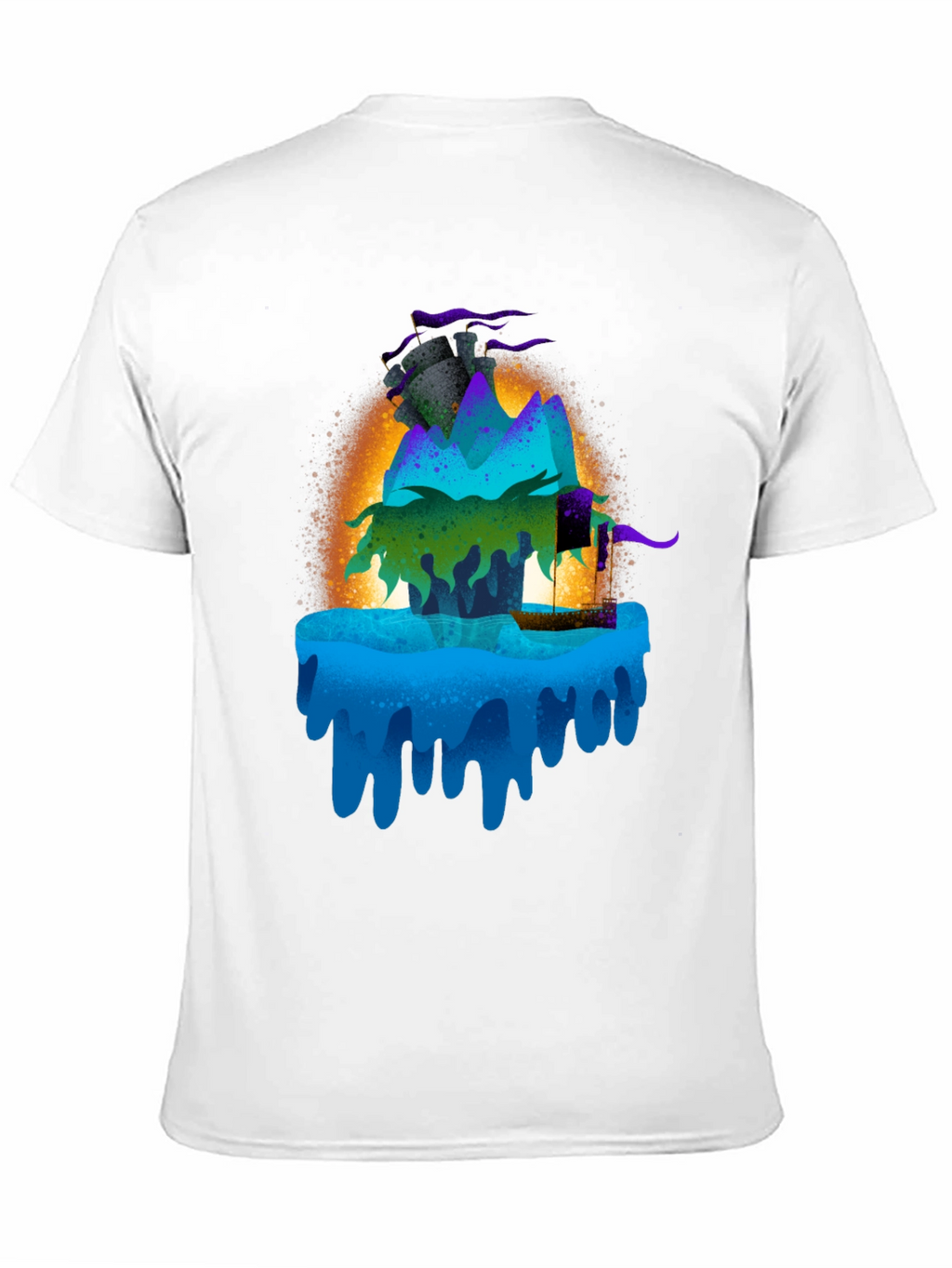 Mystic Island Graphic Tee - Black Cotton Blend