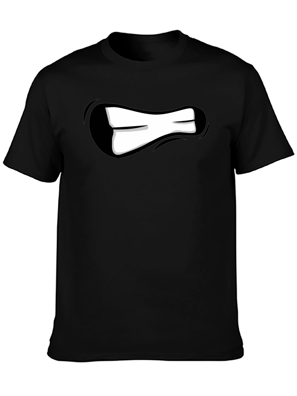 Cartoon Mouth Graphic Black T-Shirt