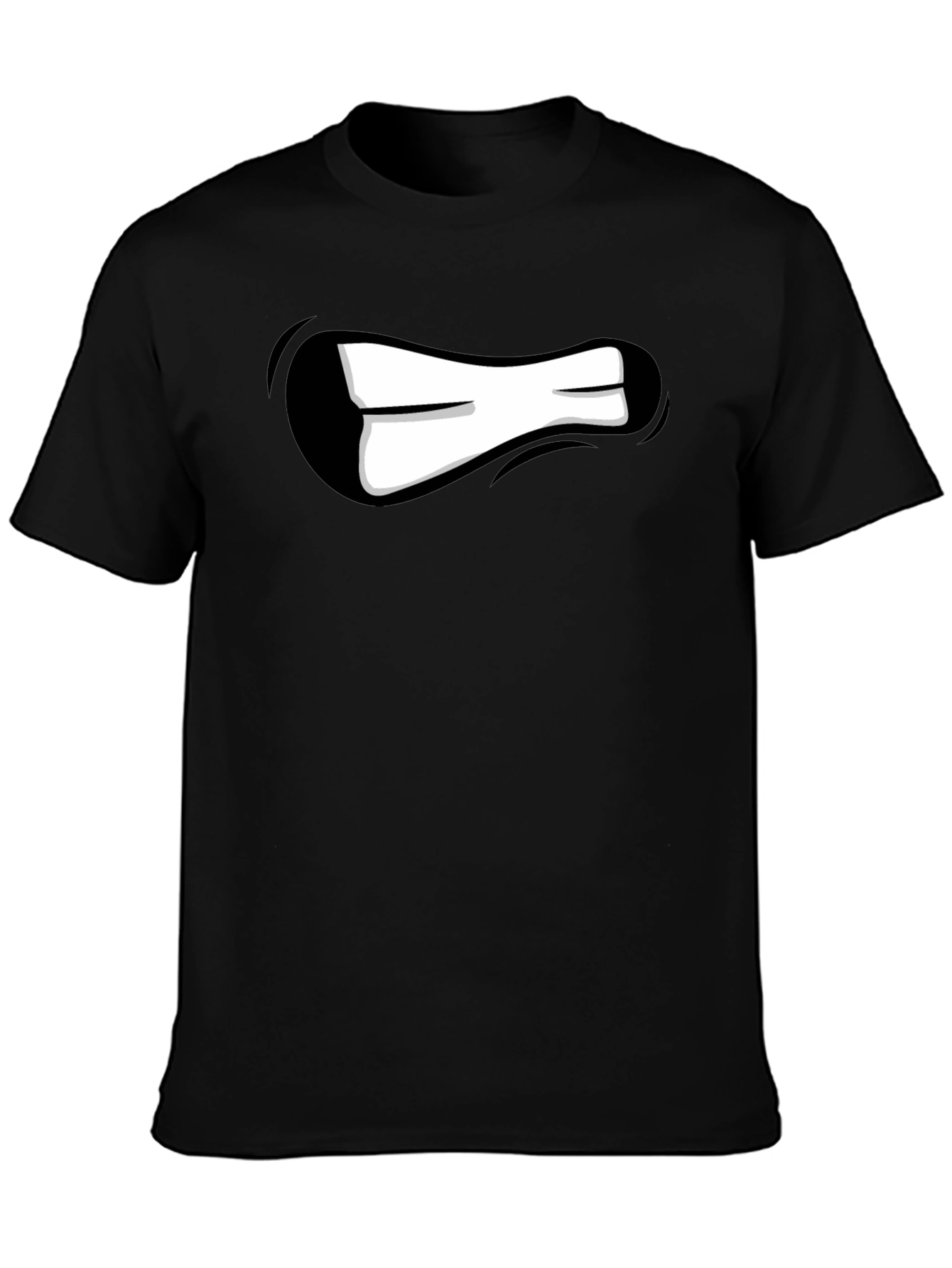 Cartoon Mouth Graphic Black T-Shirt