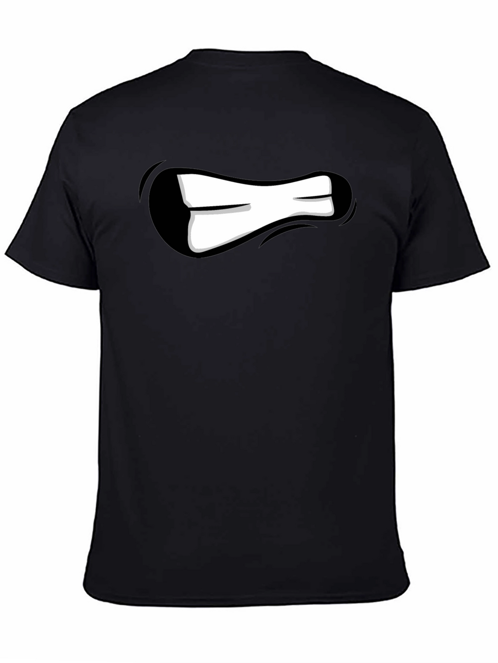 Cartoon Mouth Graphic Black T-Shirt