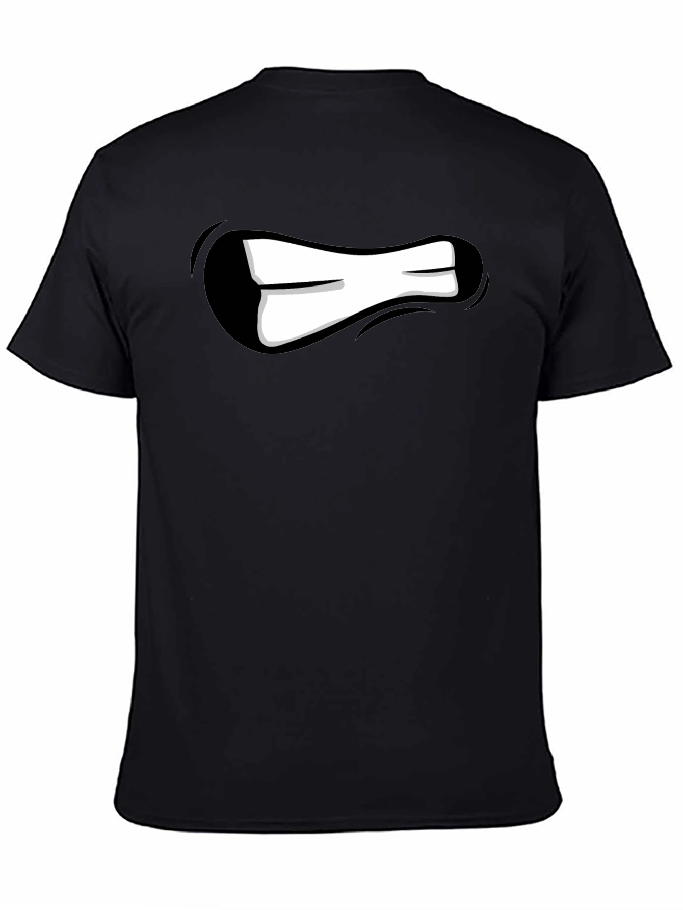 Cartoon Mouth Graphic Black T-Shirt