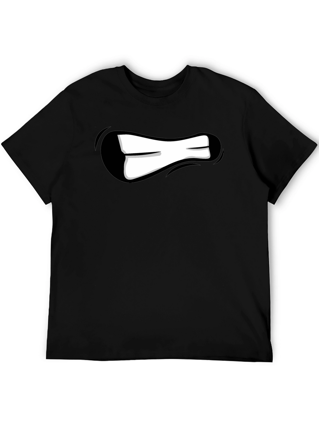 Cartoon Mouth Graphic Black T-Shirt