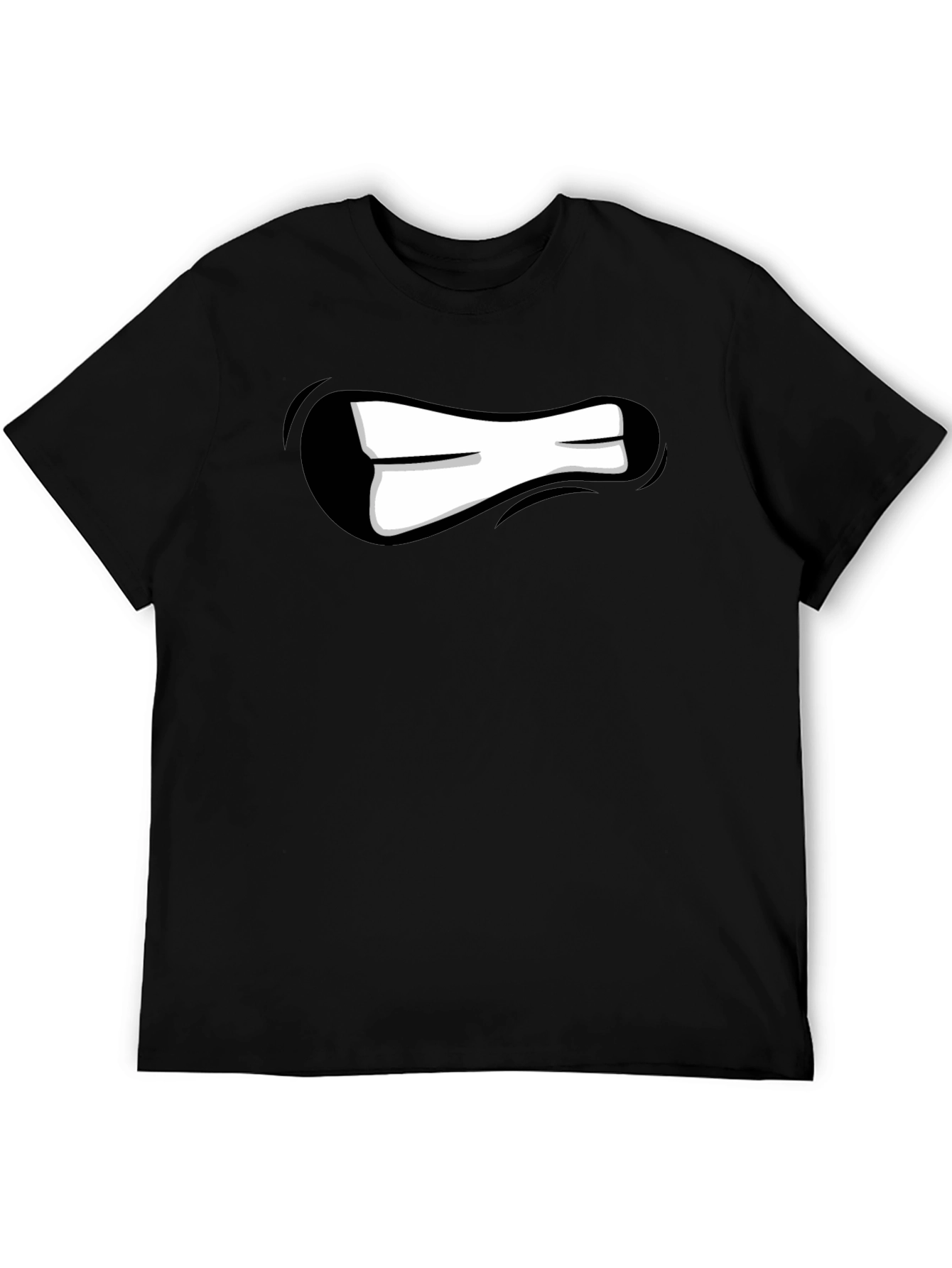 Cartoon Mouth Graphic Black T-Shirt