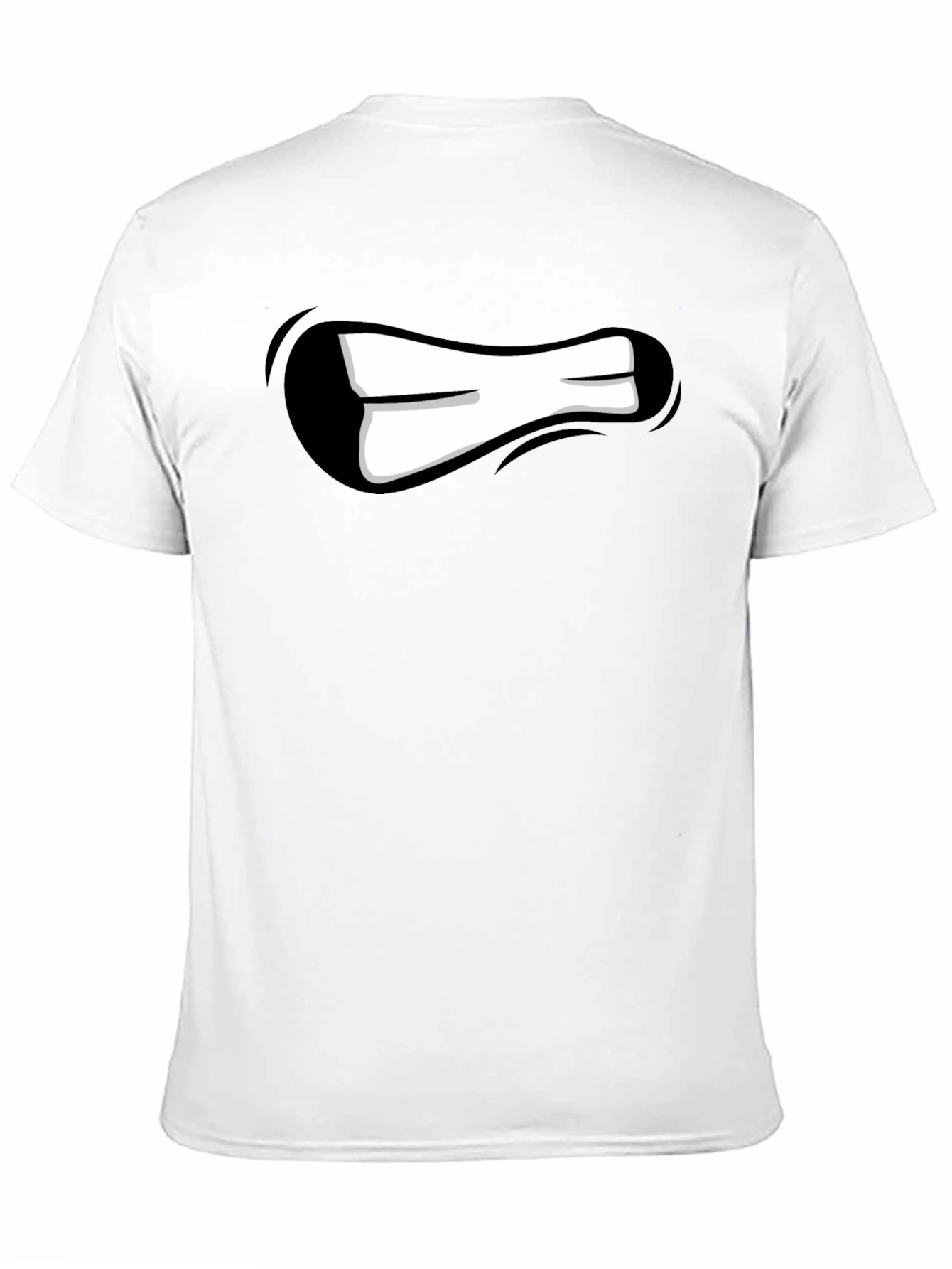 Cartoon Mouth Graphic Black T-Shirt