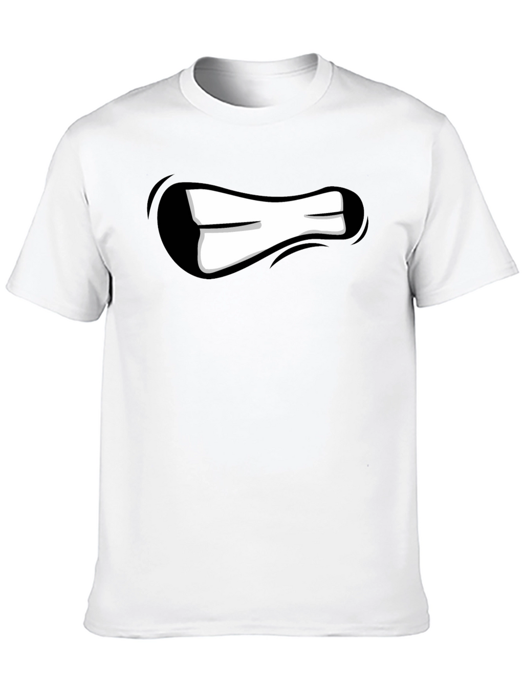 Cartoon Mouth Graphic Black T-Shirt
