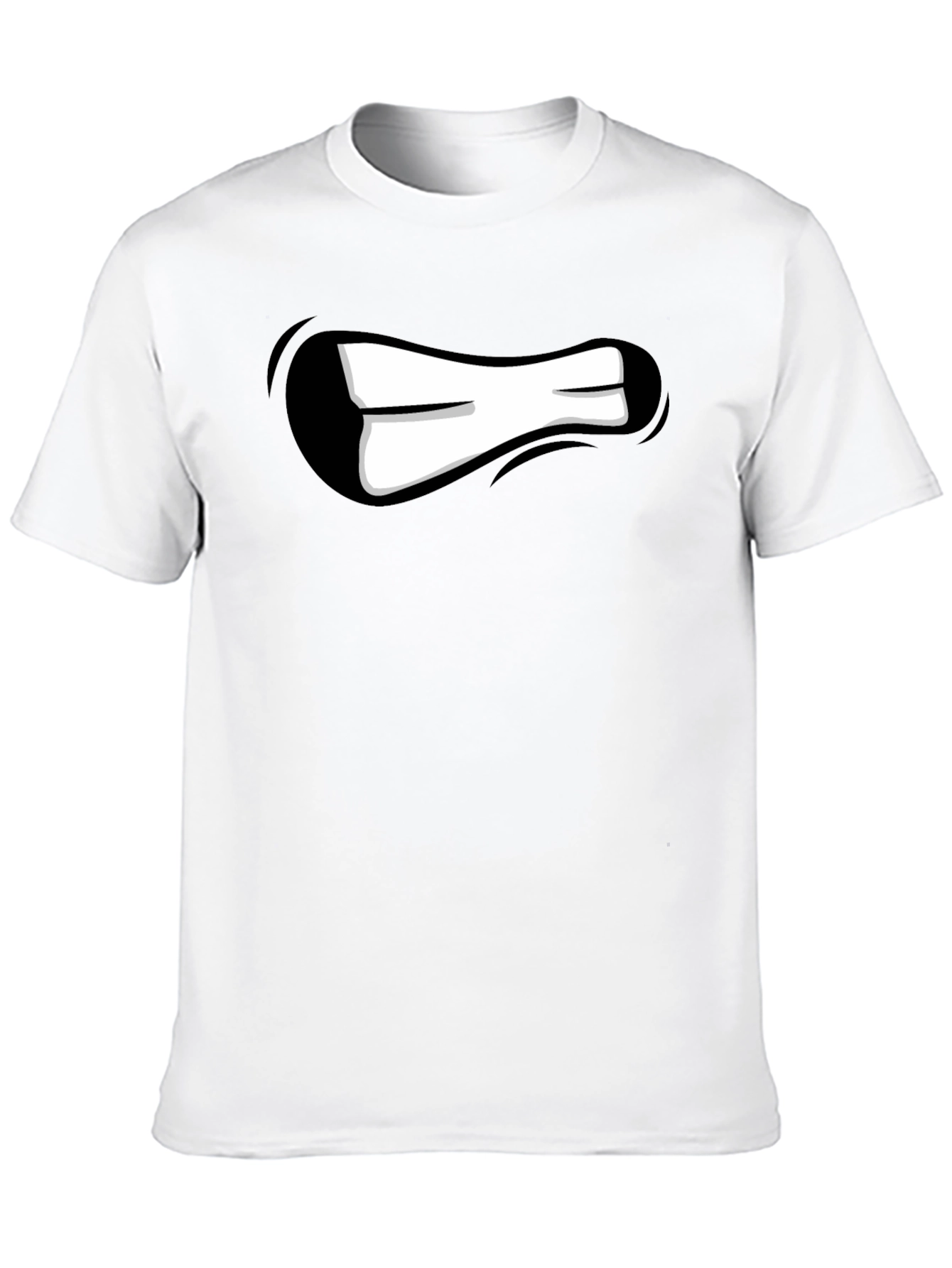 Cartoon Mouth Graphic Black T-Shirt
