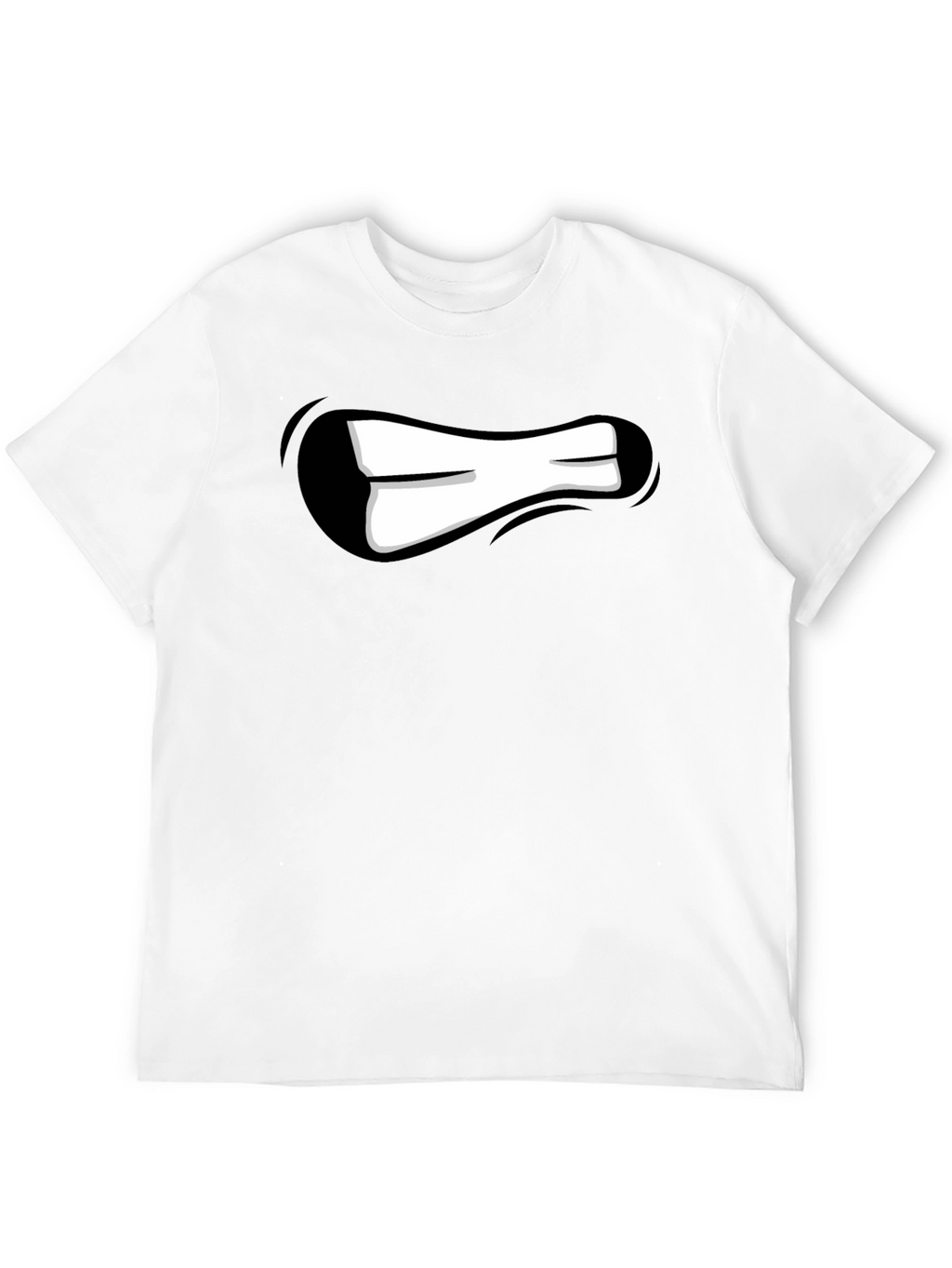 Cartoon Mouth Graphic Black T-Shirt