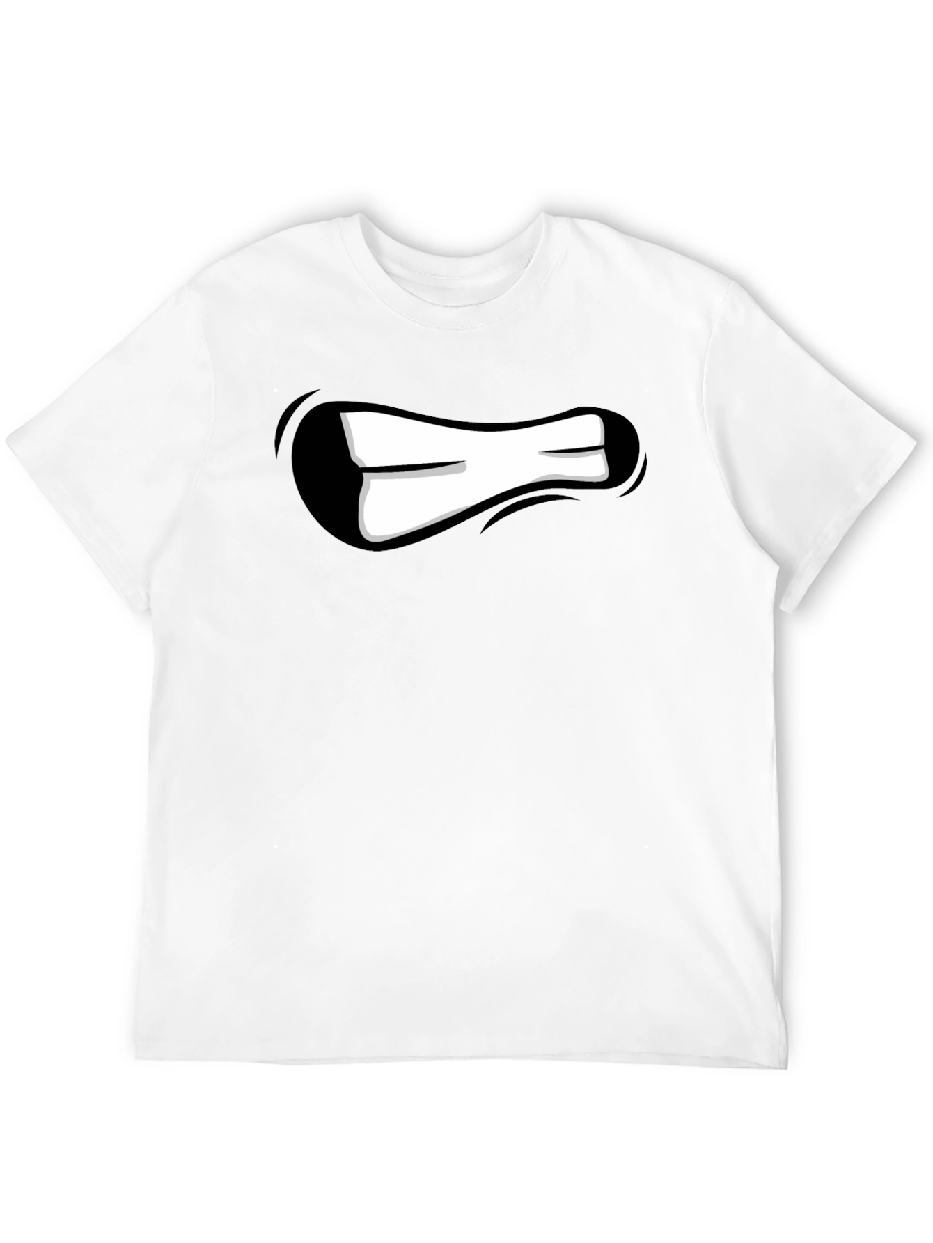 Cartoon Mouth Graphic Black T-Shirt