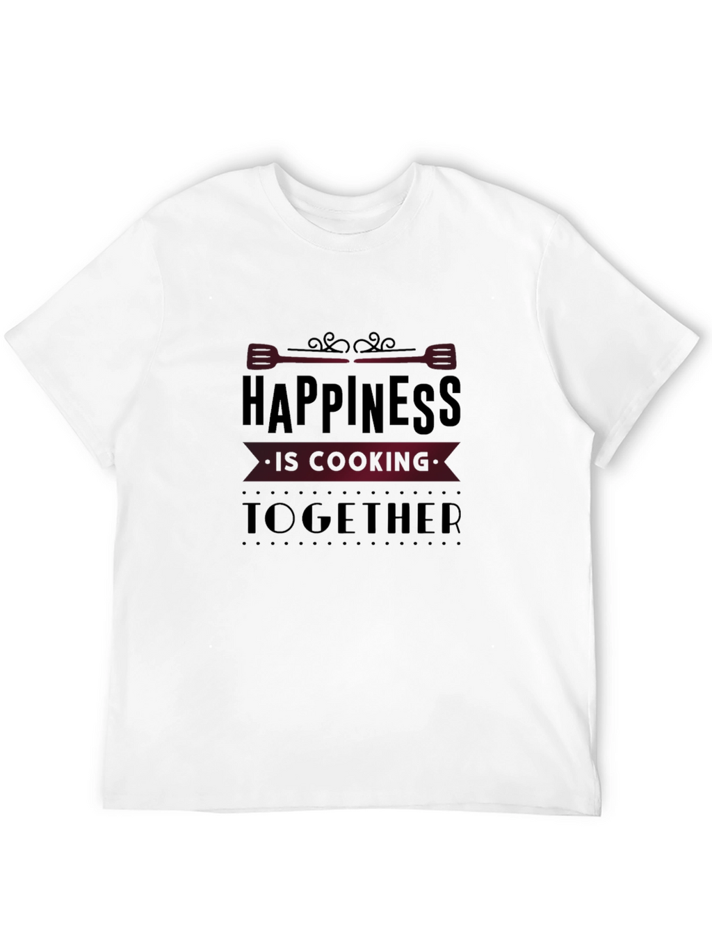 Happiness is Cooking Together Black Graphic Tee