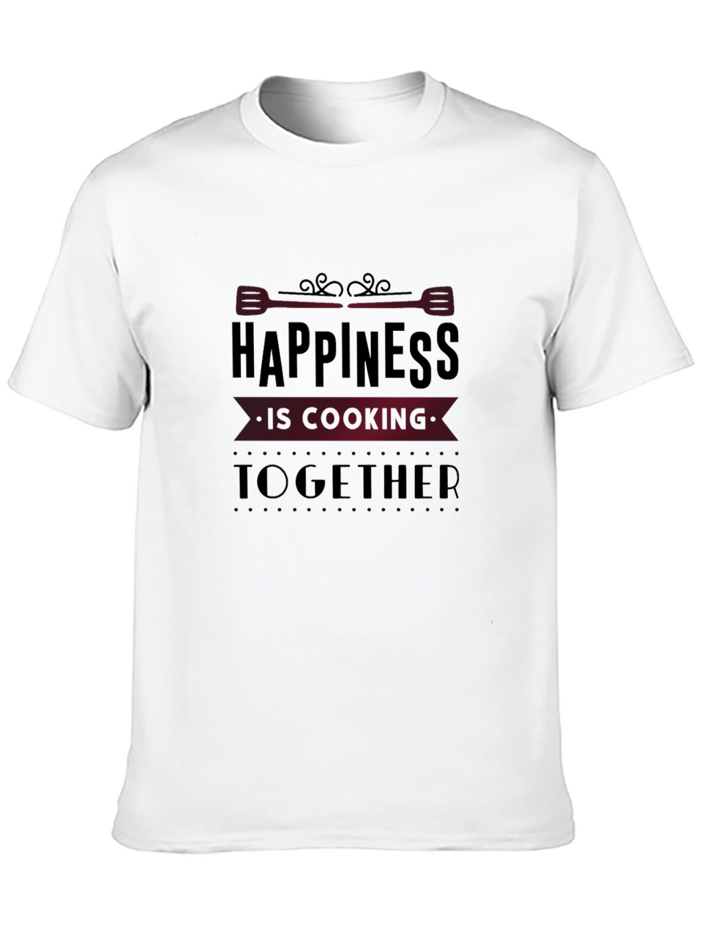 Happiness is Cooking Together Black Graphic Tee