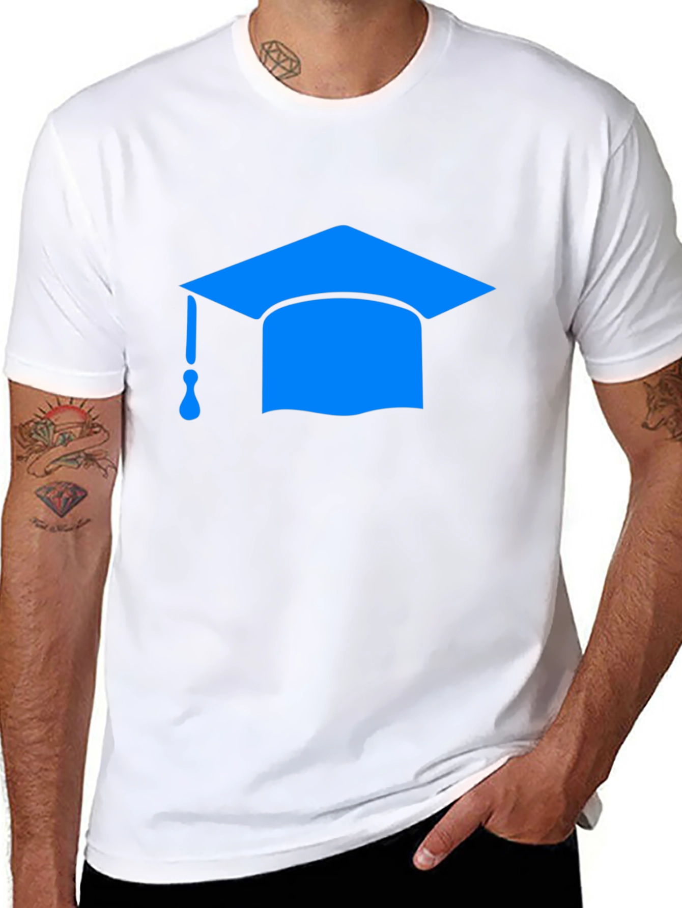 Graduation Cap Graphic Tee - Black T-Shirt