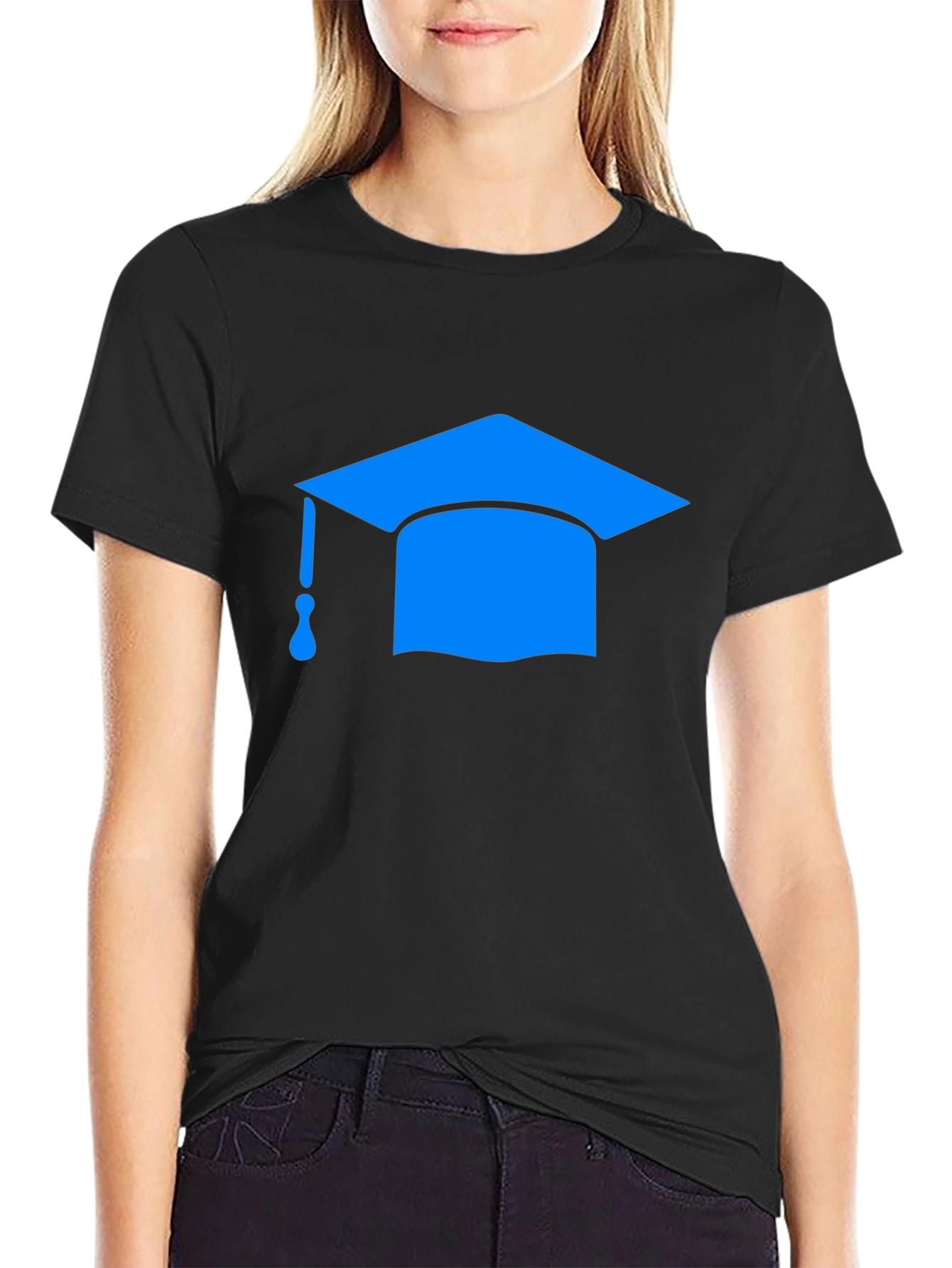 Graduation Cap Graphic Tee - Black T-Shirt