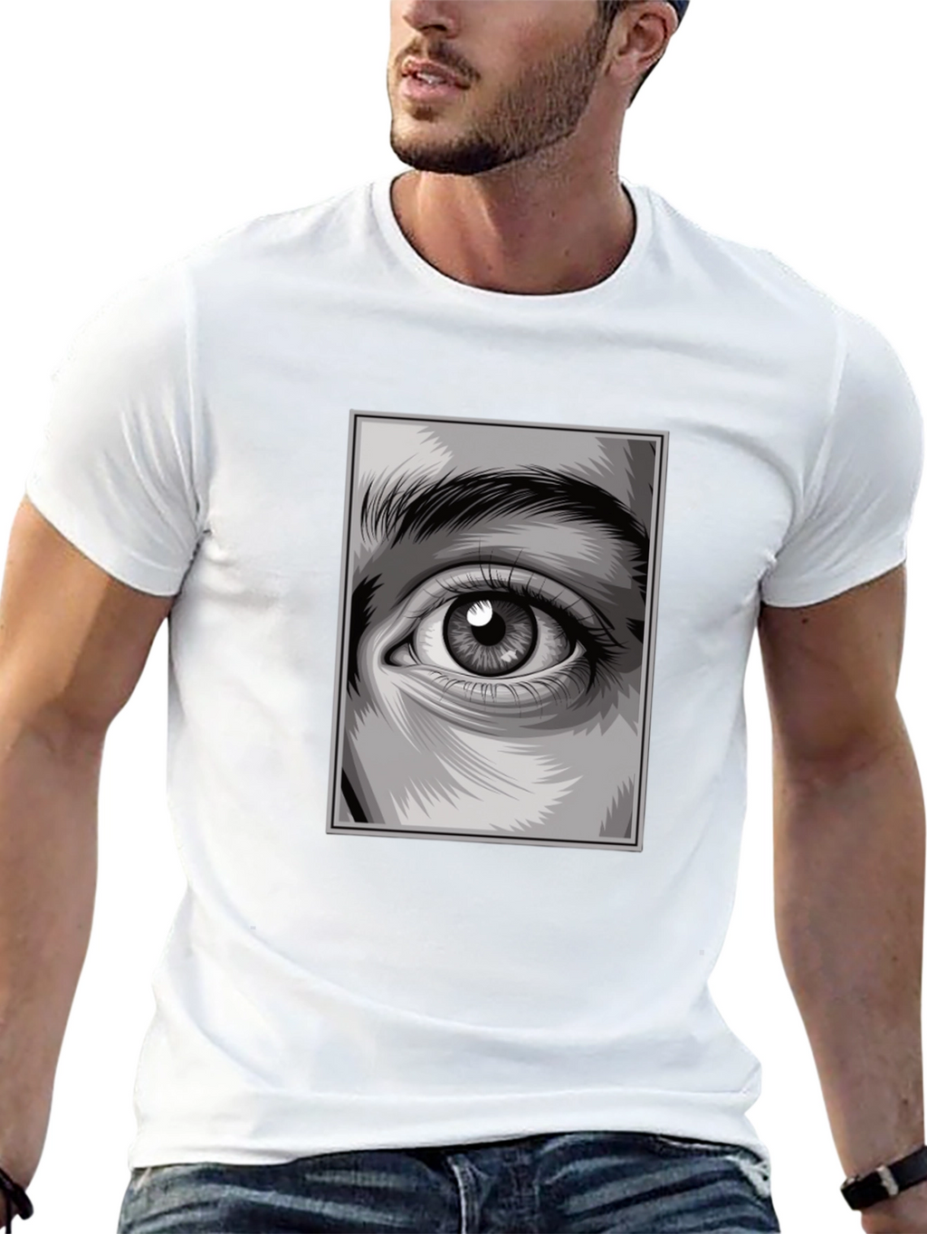 Eye Graphic Black T-Shirt Modern Design