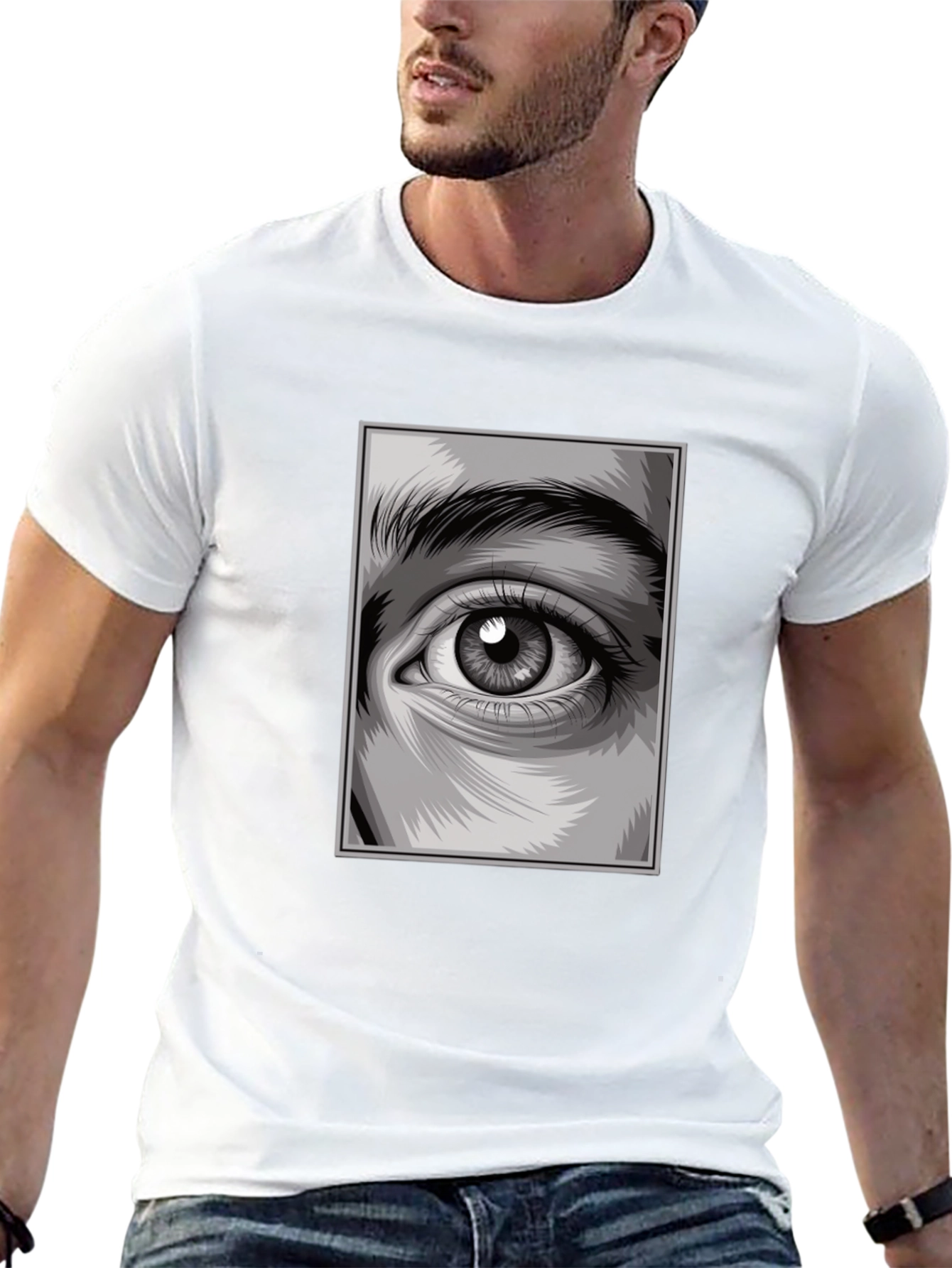 Eye Graphic Black T-Shirt Modern Design