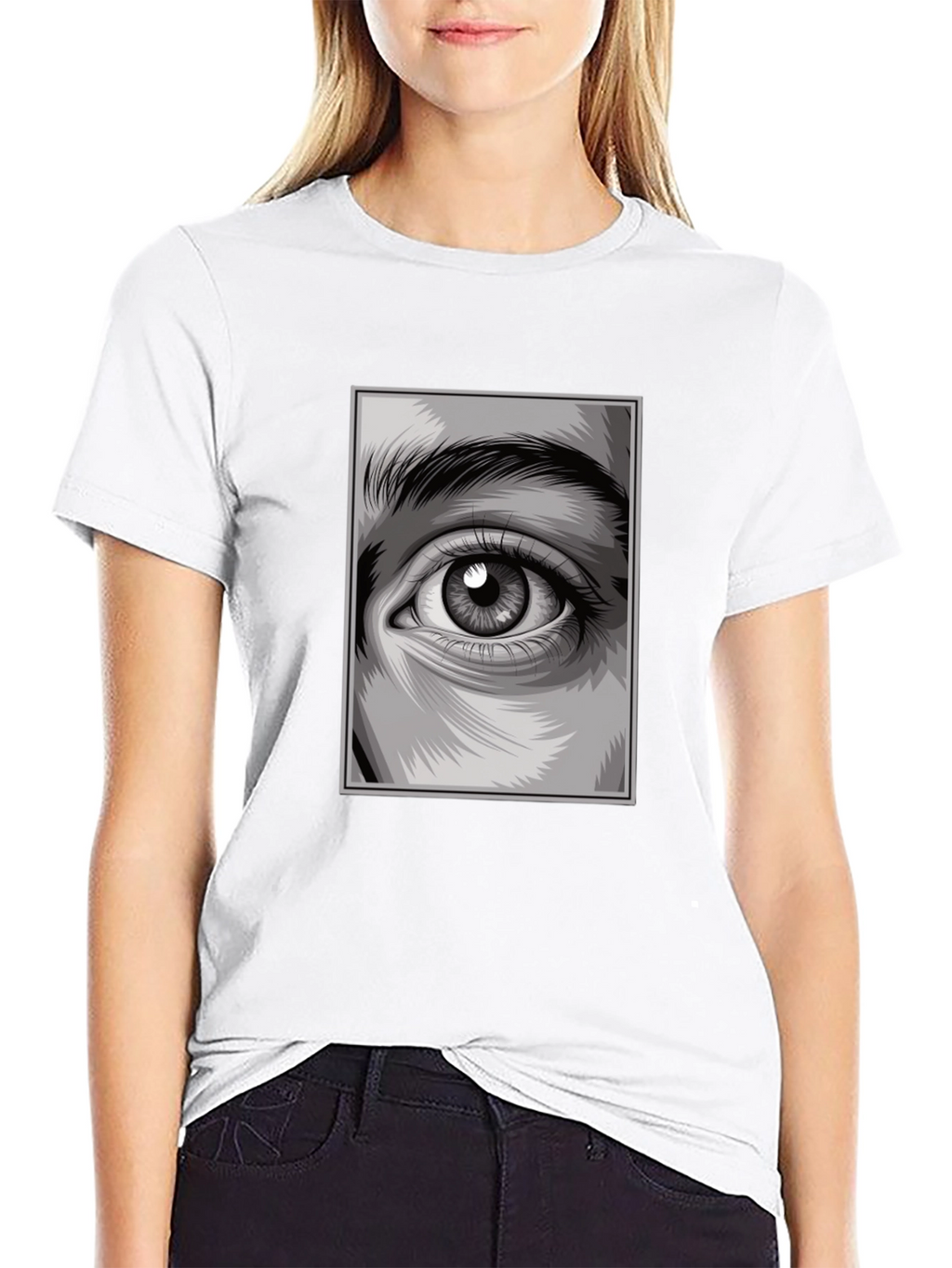 Eye Graphic Black T-Shirt Modern Design