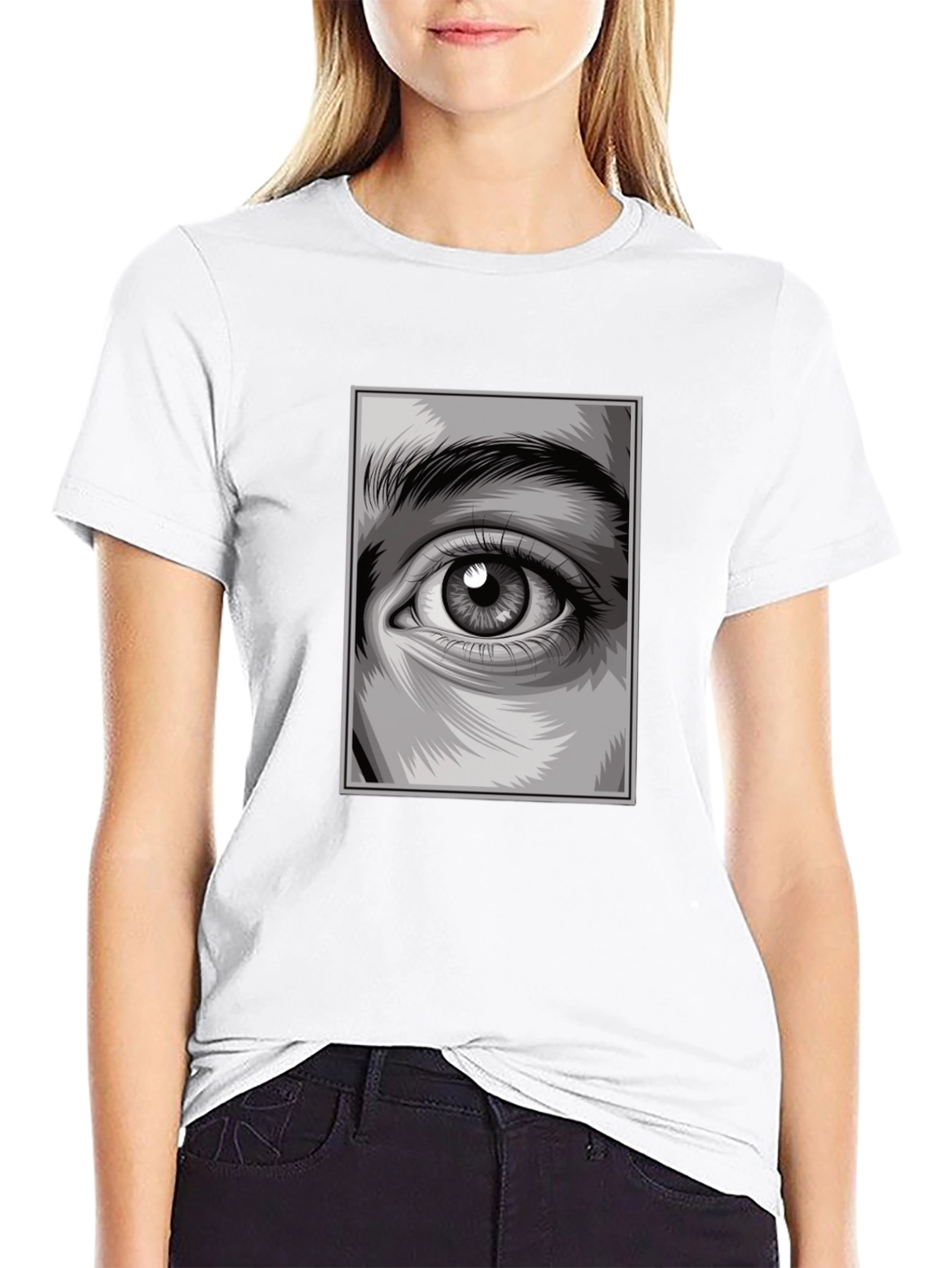 Eye Graphic Black T-Shirt Modern Design