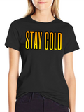 Stay Gold Graphic Tee - Cool Black T-Shirt