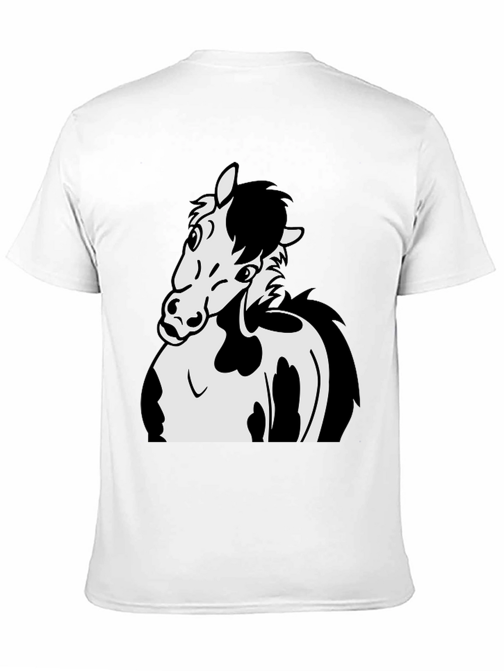 Black Horse Cartoon Graphic T-Shirt