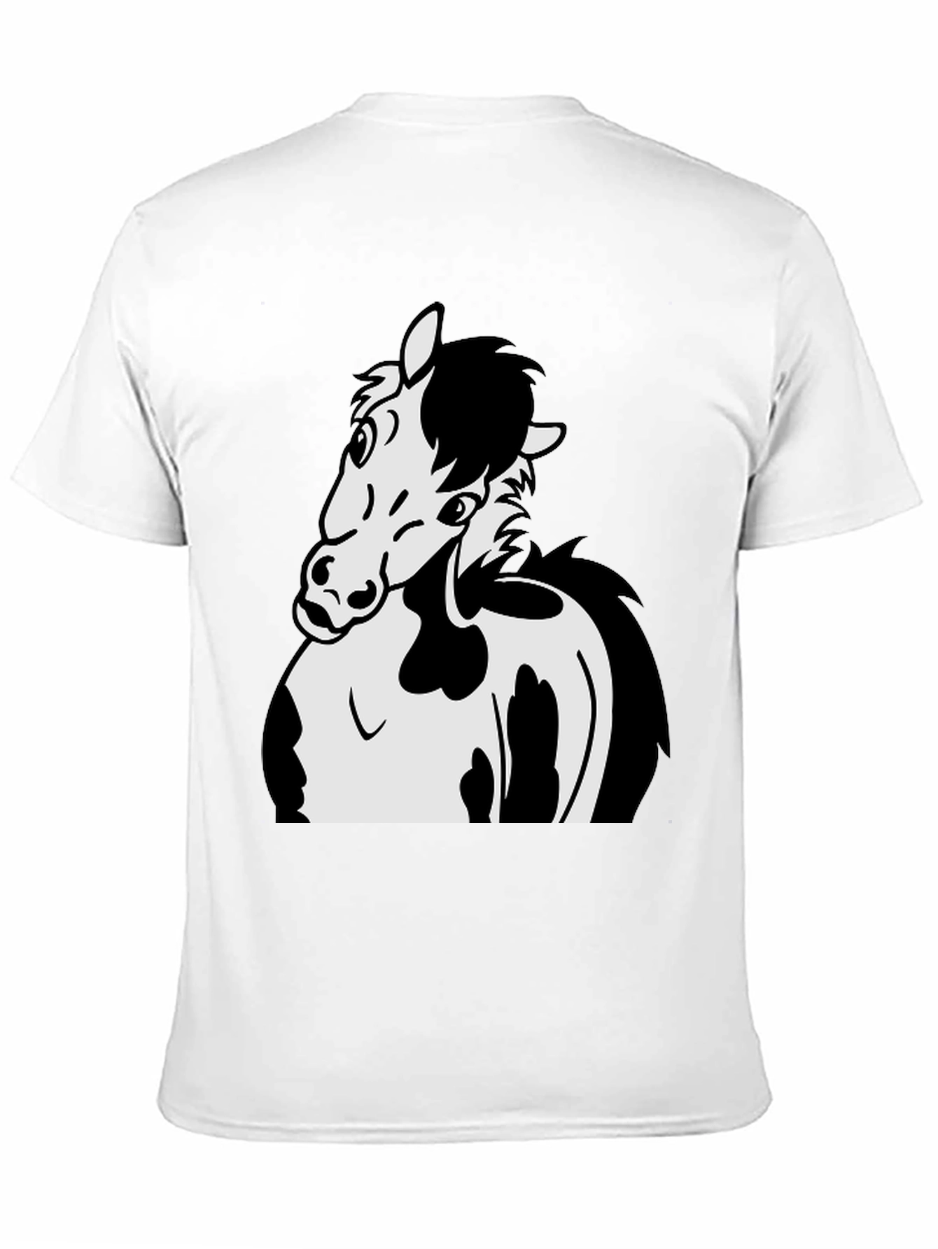 Black Horse Cartoon Graphic T-Shirt