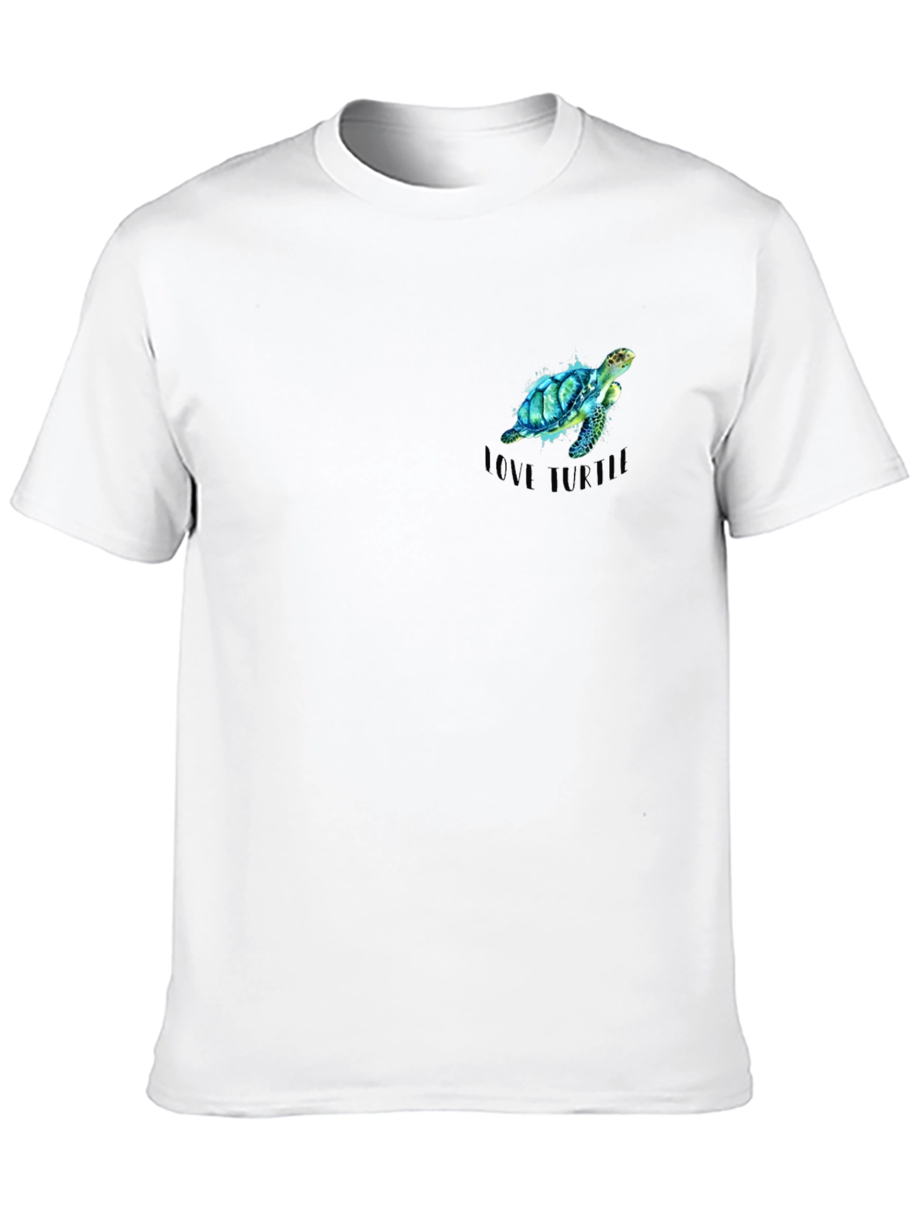 Love Turtle Black T-Shirt - Mens Casual Tee
