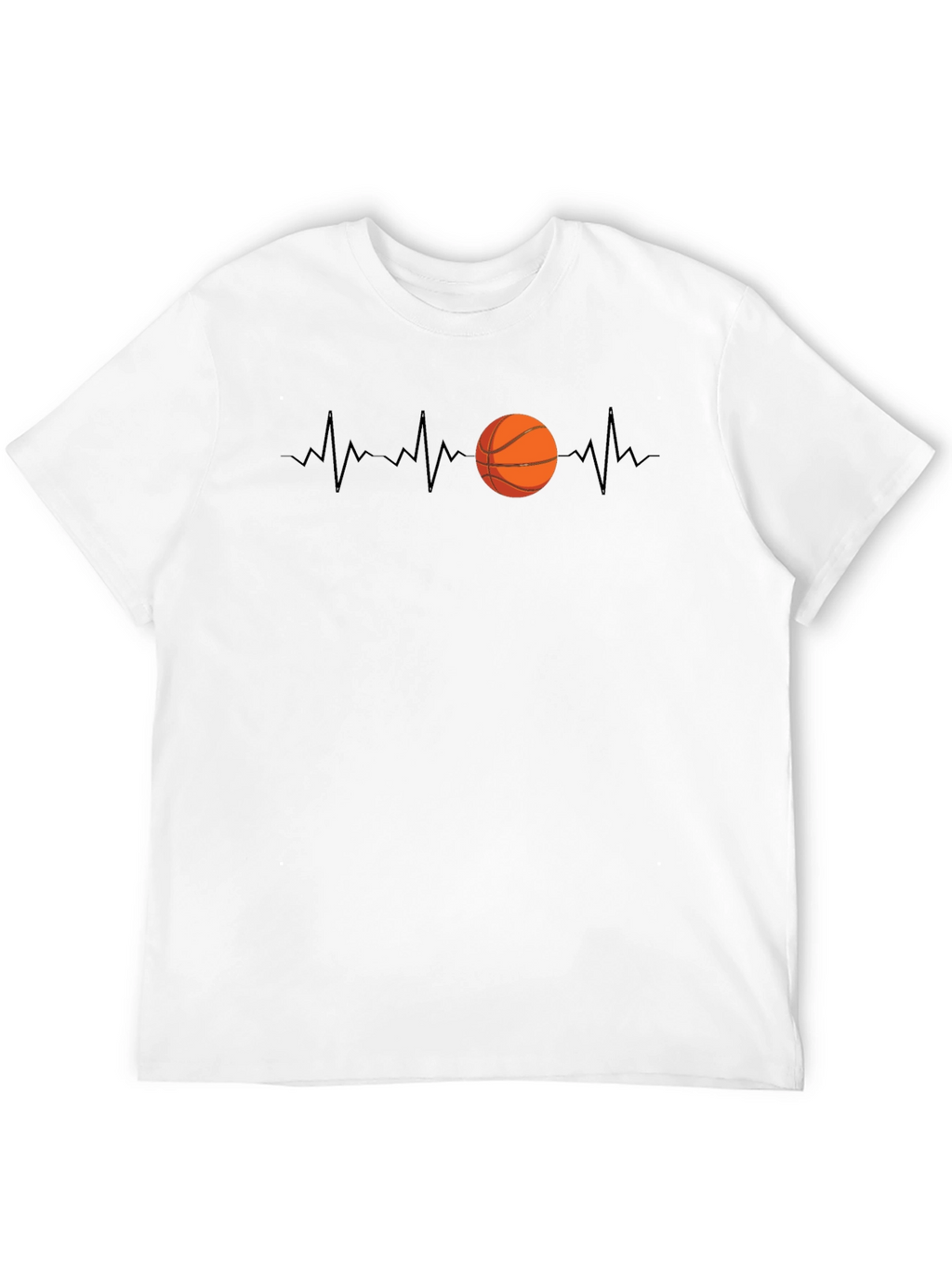 Basketball Heartbeat Graphic Tee - Sports Lover Shirt