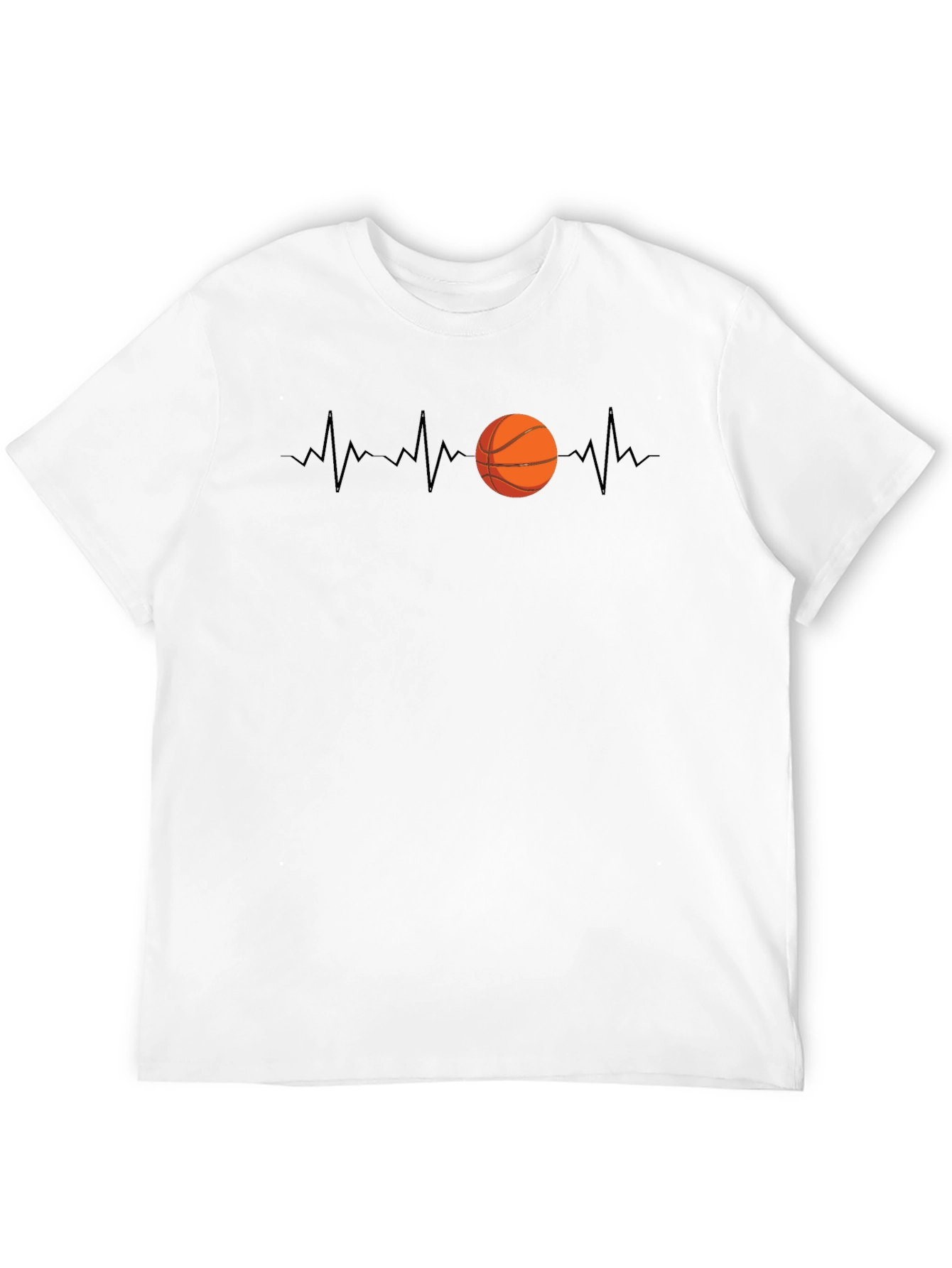 Basketball Heartbeat Graphic Tee - Sports Lover Shirt
