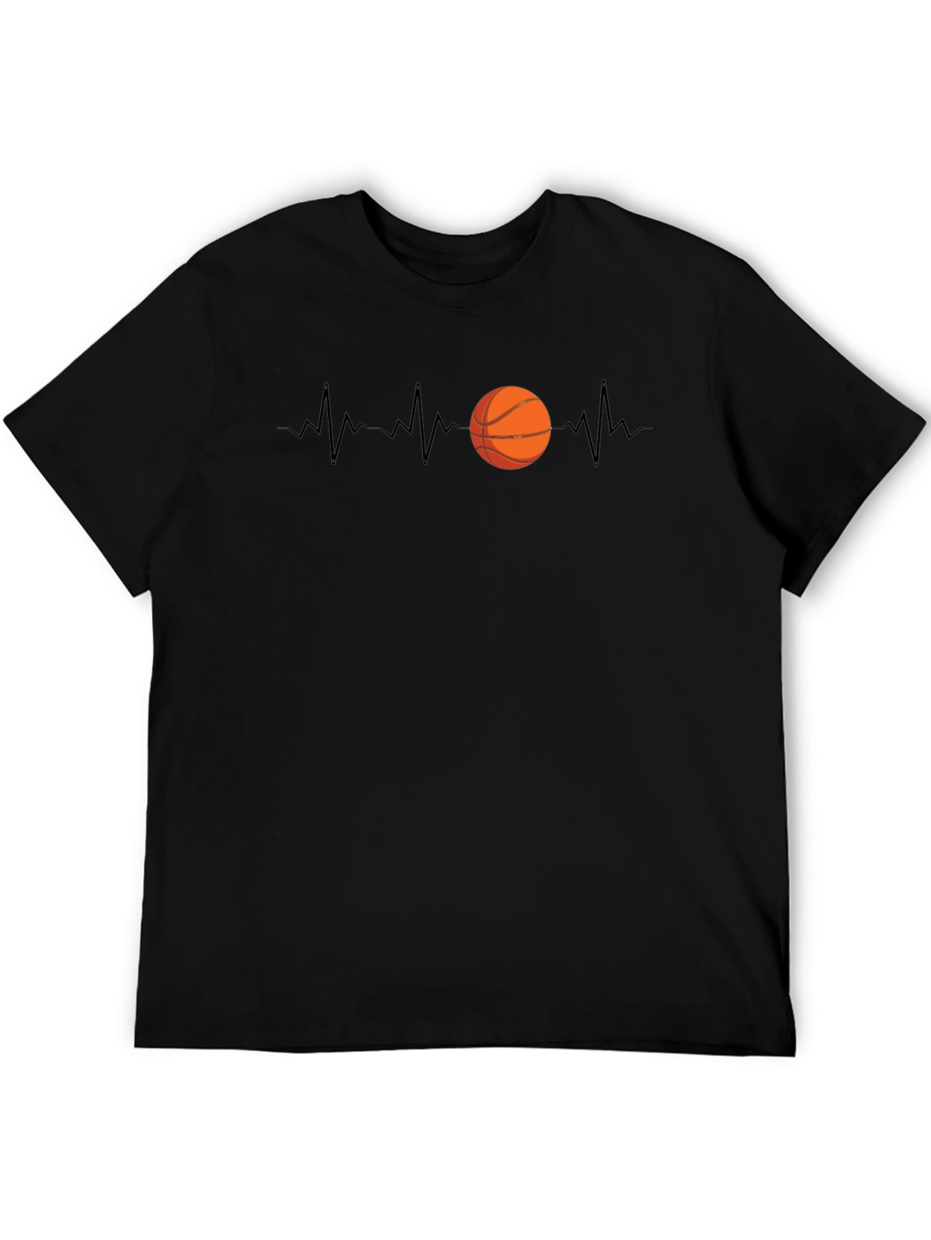 Basketball Heartbeat Graphic Tee - Sports Lover Shirt